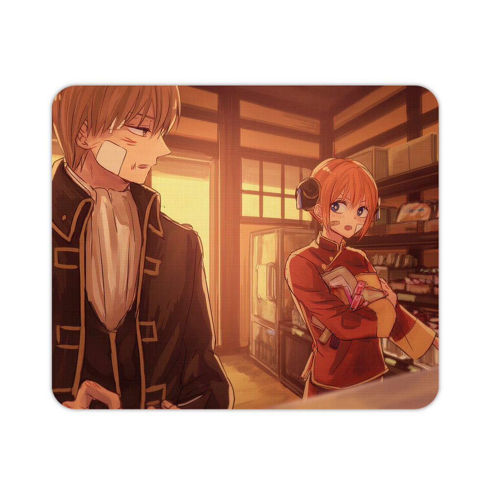 （画像用） ぎんたま 坂田銀時（さかたぎんとき） 神楽 志村新八（しむら しんぱち） GINTAMA Sakata Gintoki Kagura Shimura Shinpachi マウスパッド ステッチ加工 ラバー素材 防水 滑り止め 超薄型 ゲーミング/オフィス対応