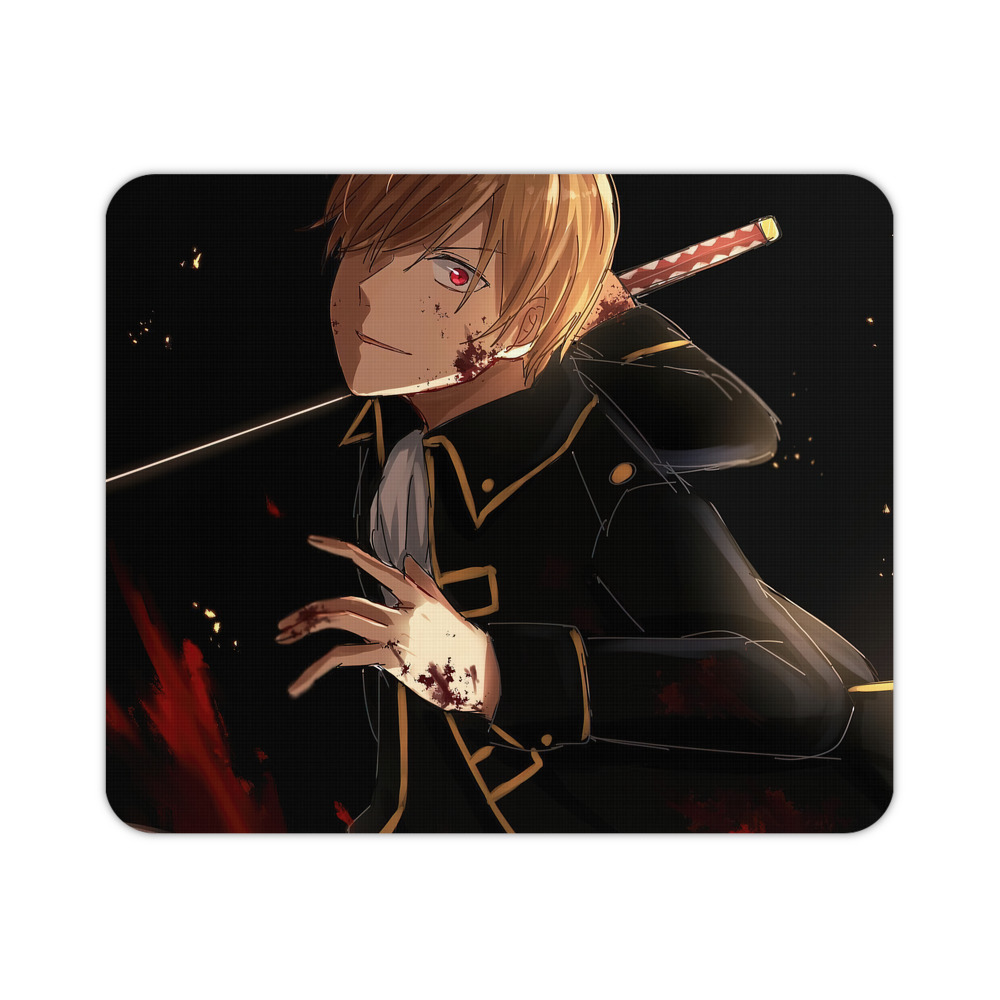 （画像用） ぎんたま 坂田銀時（さかたぎんとき） 神楽 志村新八（しむら しんぱち） GINTAMA Sakata Gintoki Kagura Shimura Shinpachi マウスパッド ステッチ加工 ラバー素材 防水 滑り止め 超薄型 ゲーミング/オフィス対応
