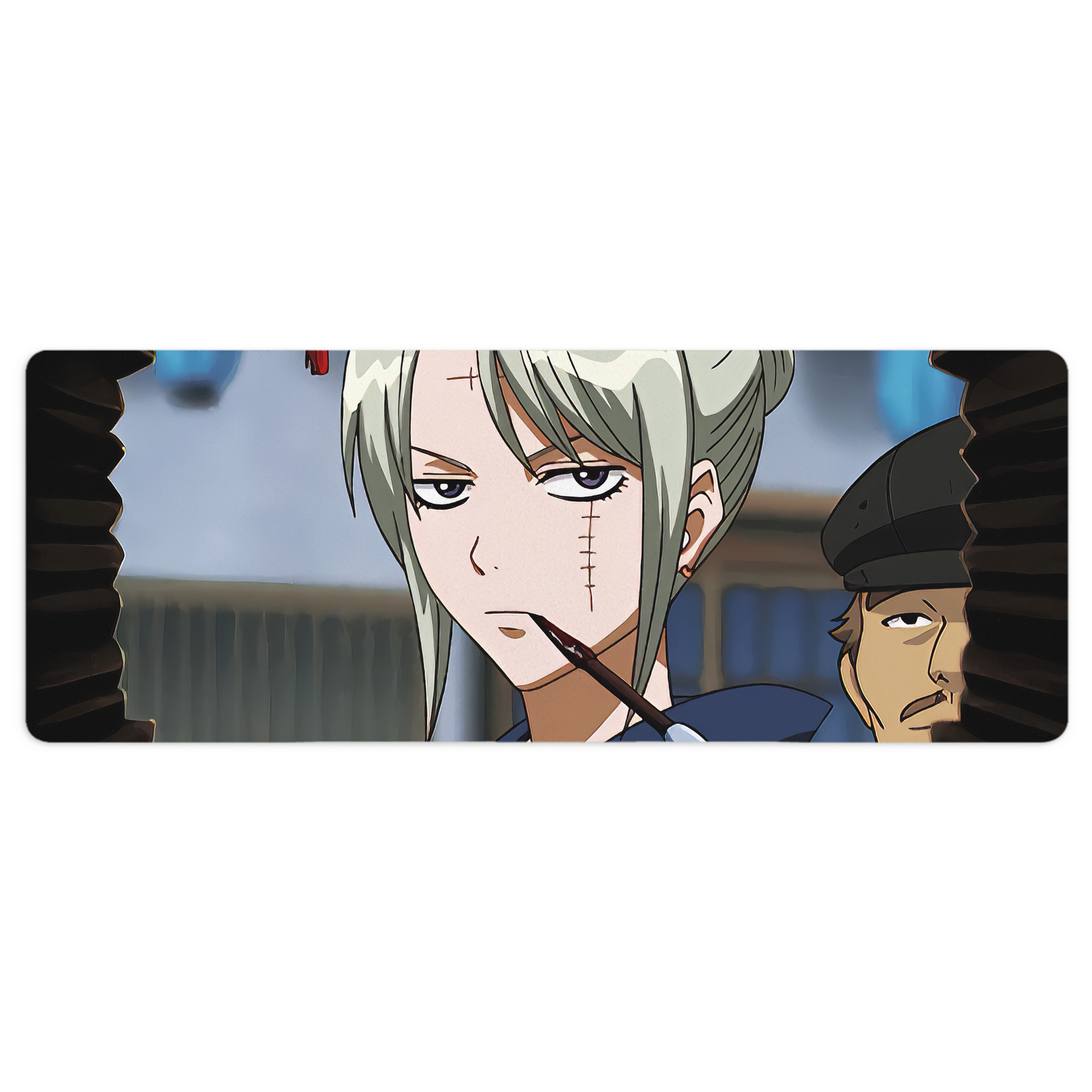（画像用） ぎんたま 坂田銀時（さかたぎんとき） 神楽 志村新八（しむら しんぱち） GINTAMA Sakata Gintoki Kagura Shimura Shinpachi ステッチ加工 大判デスクマット／滑り止めマウスパッド