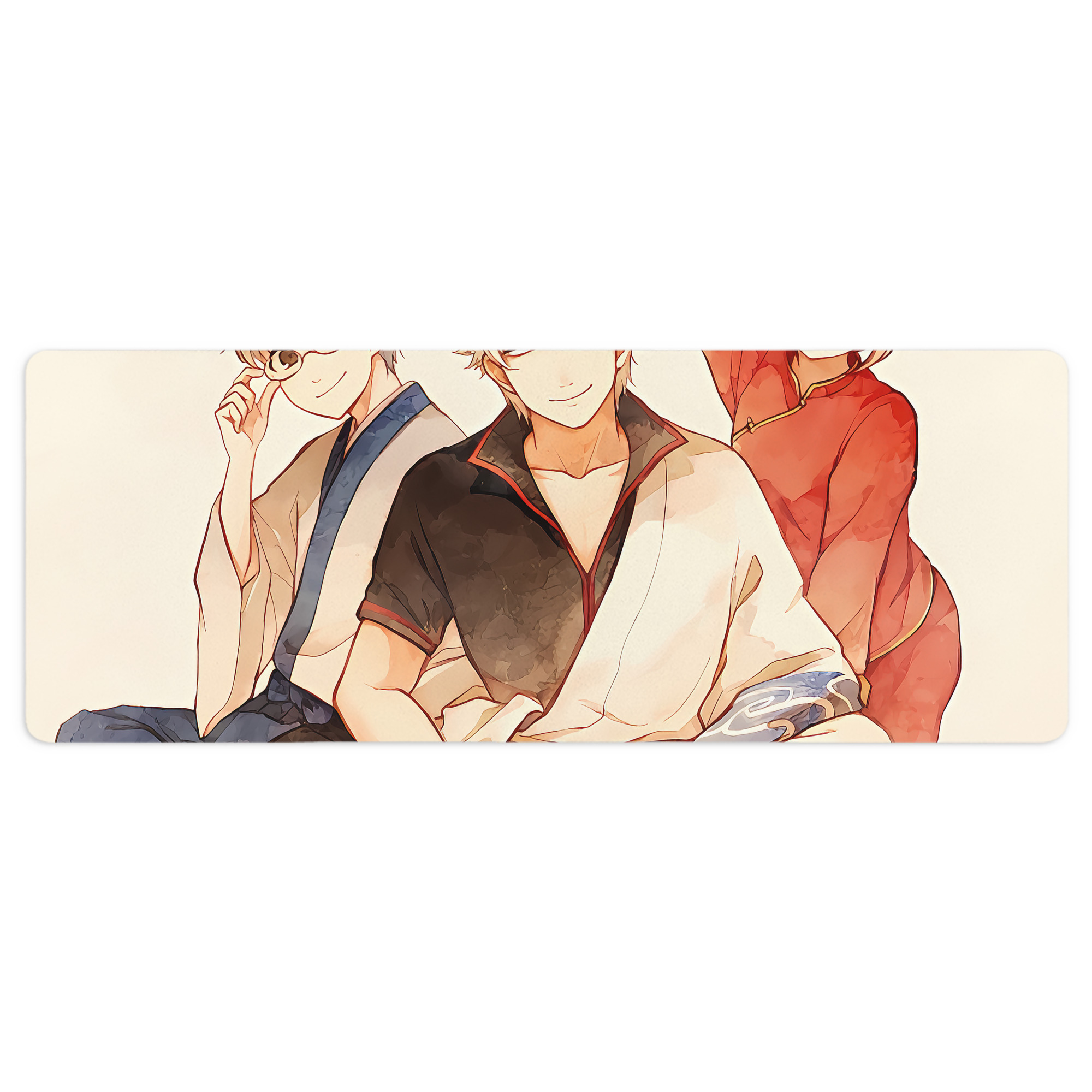 （画像用） ぎんたま 坂田銀時（さかたぎんとき） 神楽 志村新八（しむら しんぱち） GINTAMA Sakata Gintoki Kagura Shimura Shinpachi ステッチ加工 大判デスクマット／滑り止めマウスパッド