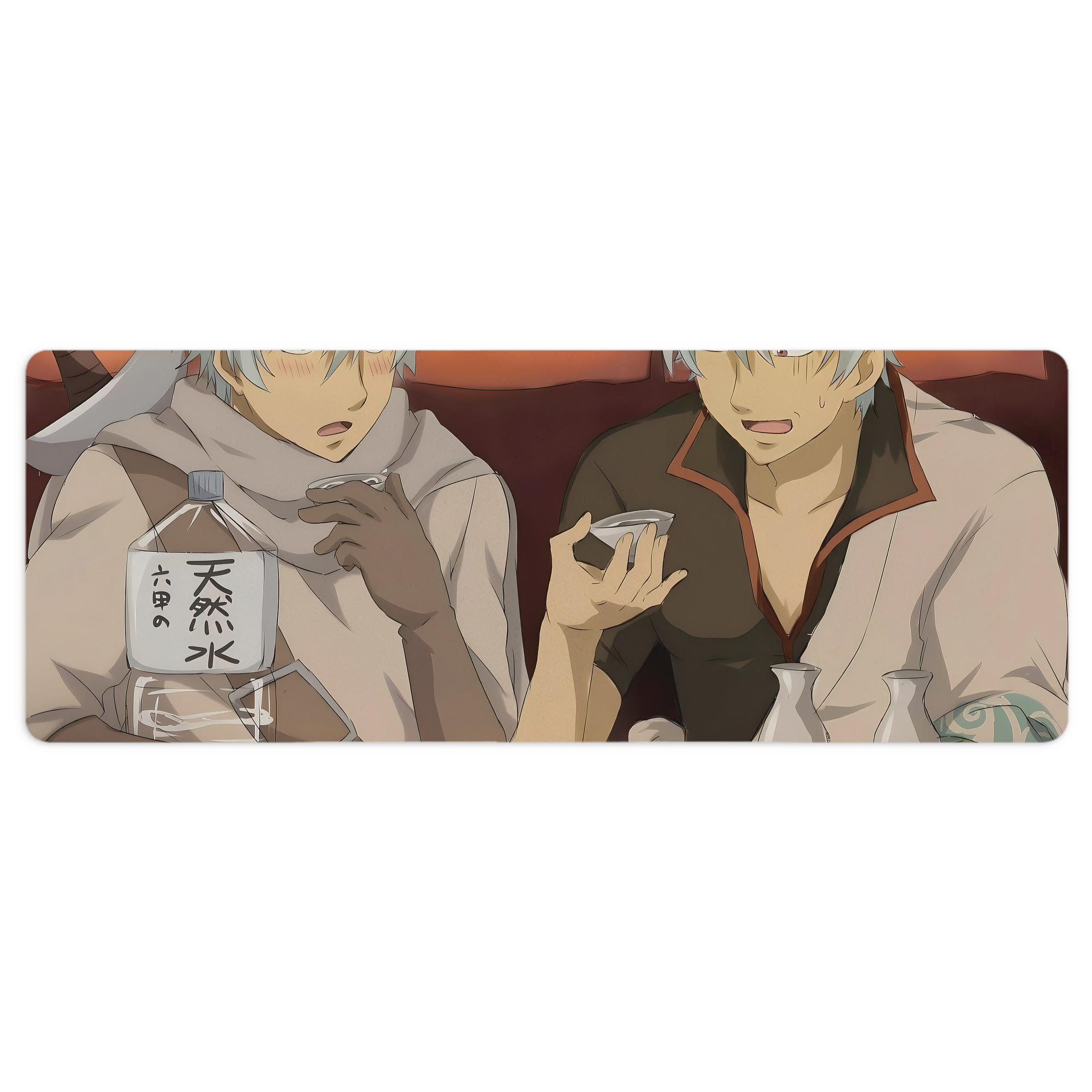 （画像用） ぎんたま 坂田銀時（さかたぎんとき） 神楽 志村新八（しむら しんぱち） GINTAMA Sakata Gintoki Kagura Shimura Shinpachi ステッチ加工 大判デスクマット／滑り止めマウスパッド