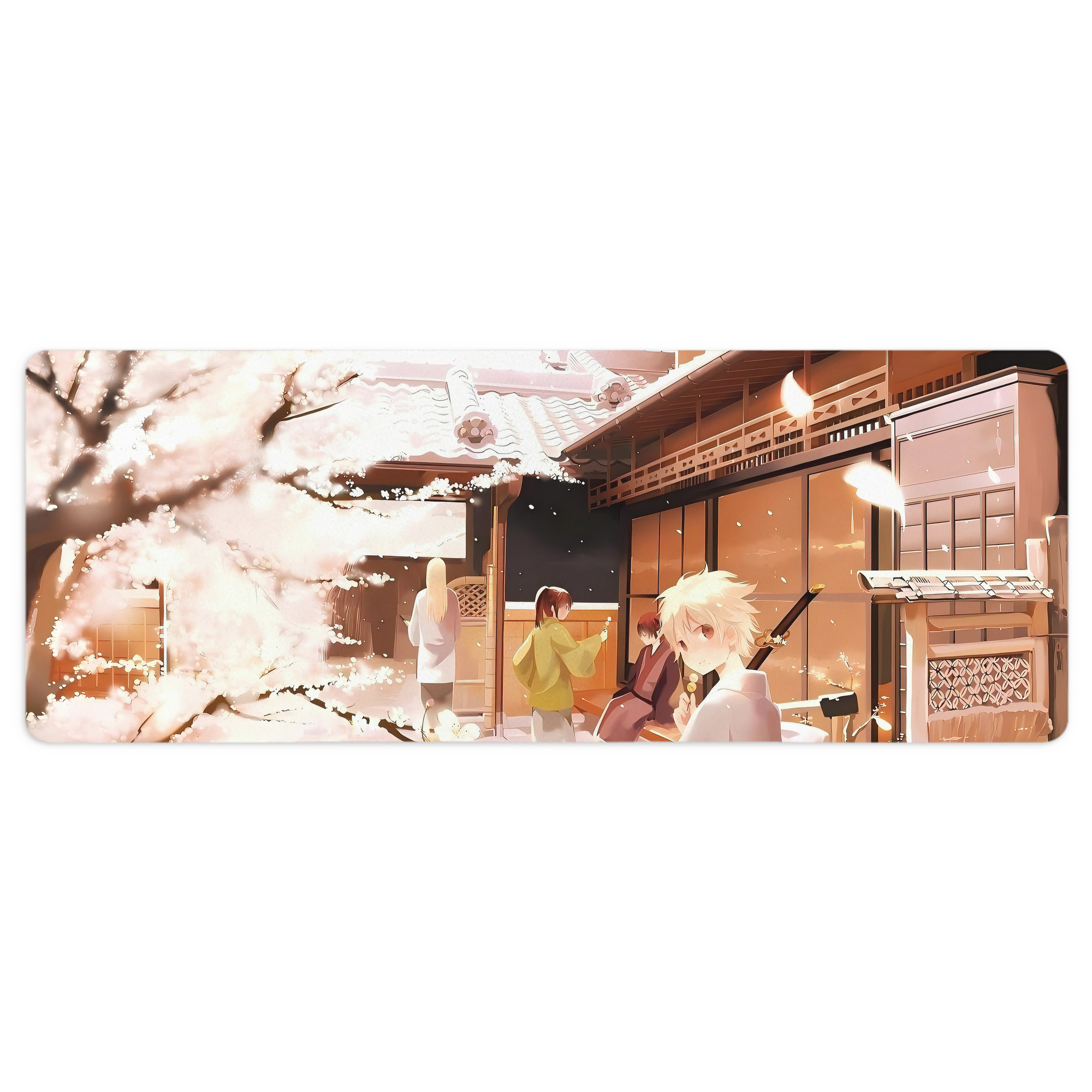 （画像用） ぎんたま 坂田銀時（さかたぎんとき） 神楽 志村新八（しむら しんぱち） GINTAMA Sakata Gintoki Kagura Shimura Shinpachi ステッチ加工 大判デスクマット／滑り止めマウスパッド