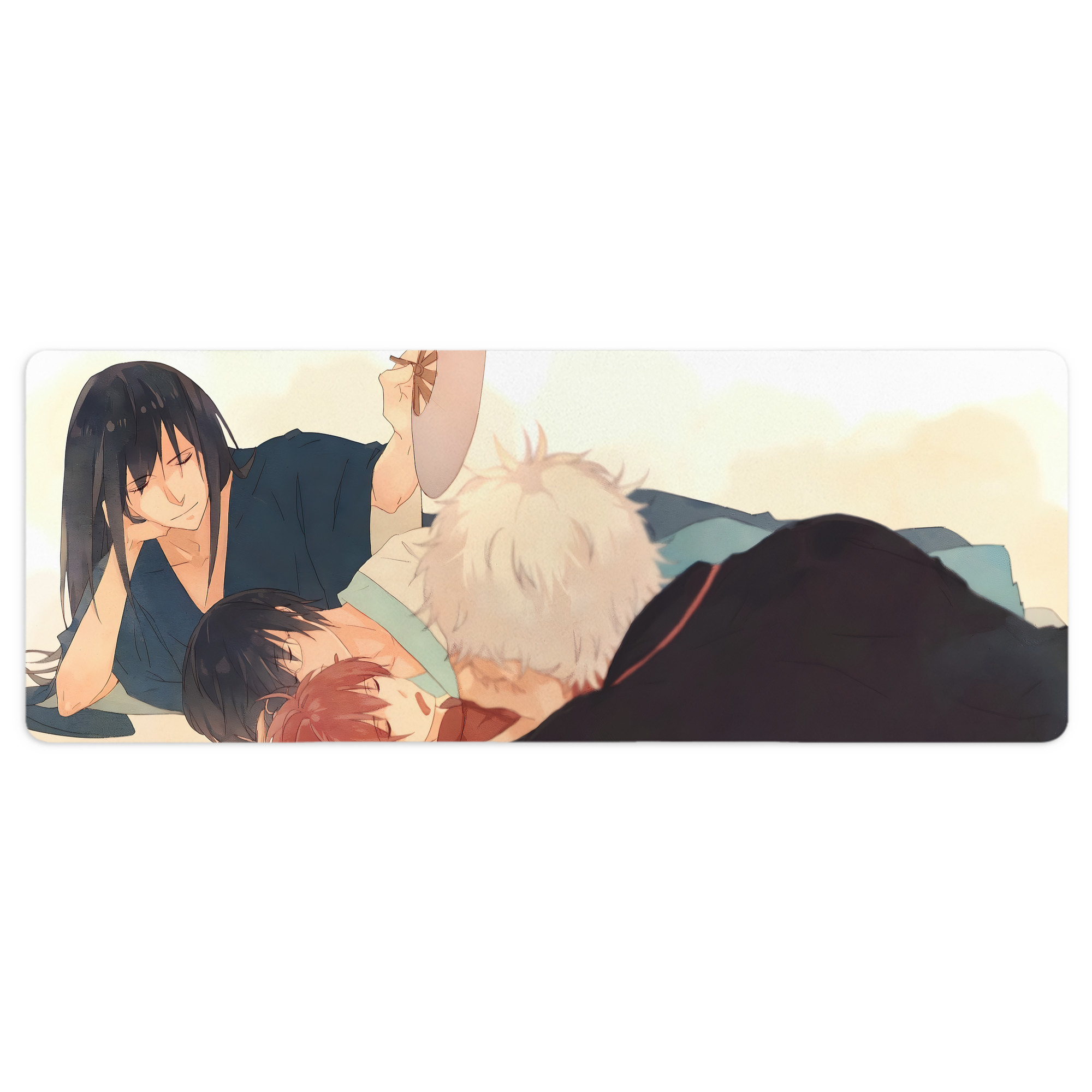 （画像用） ぎんたま 坂田銀時（さかたぎんとき） 神楽 志村新八（しむら しんぱち） GINTAMA Sakata Gintoki Kagura Shimura Shinpachi ステッチ加工 大判デスクマット／滑り止めマウスパッド
