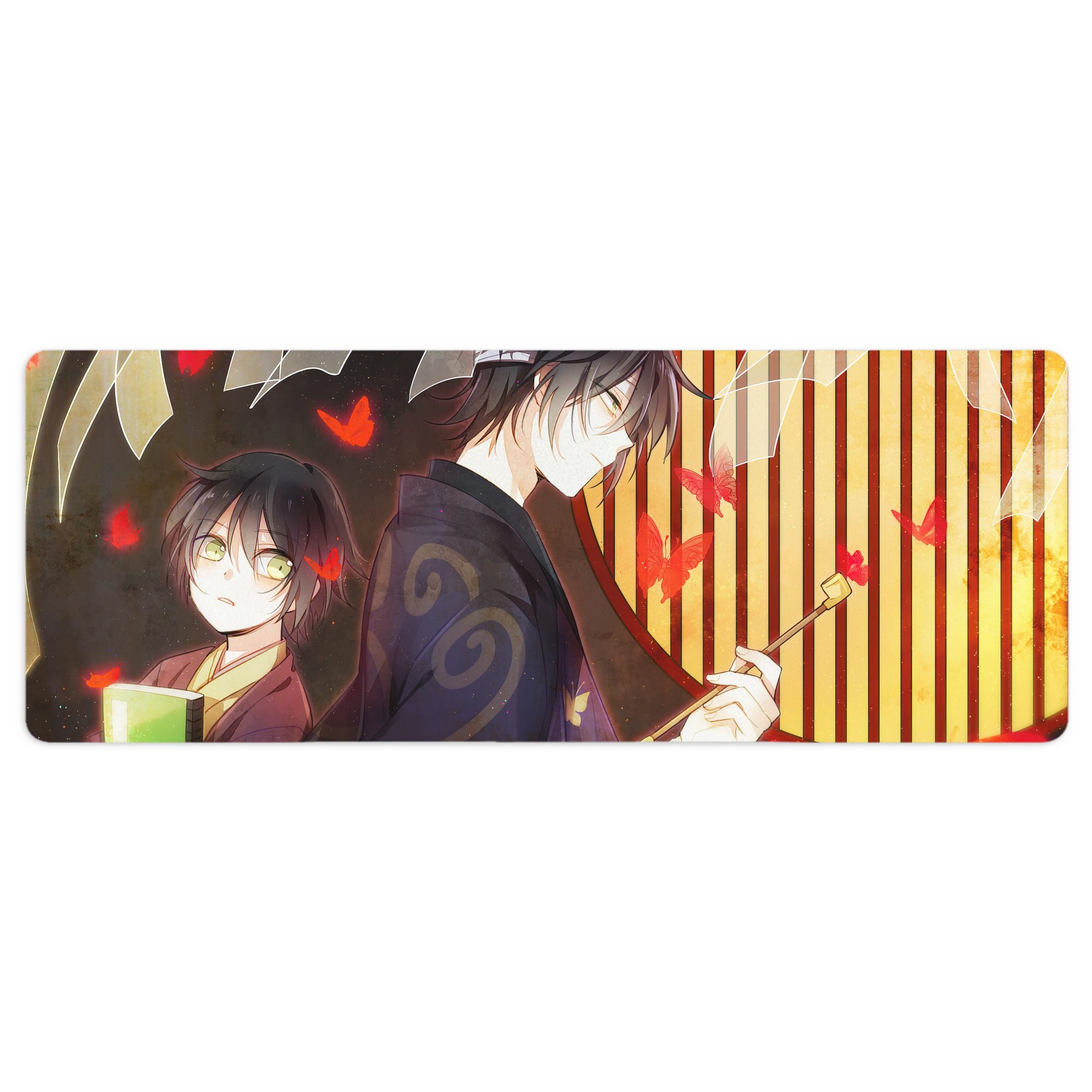 （画像用） ぎんたま 坂田銀時（さかたぎんとき） 神楽 志村新八（しむら しんぱち） GINTAMA Sakata Gintoki Kagura Shimura Shinpachi ステッチ加工 大判デスクマット／滑り止めマウスパッド