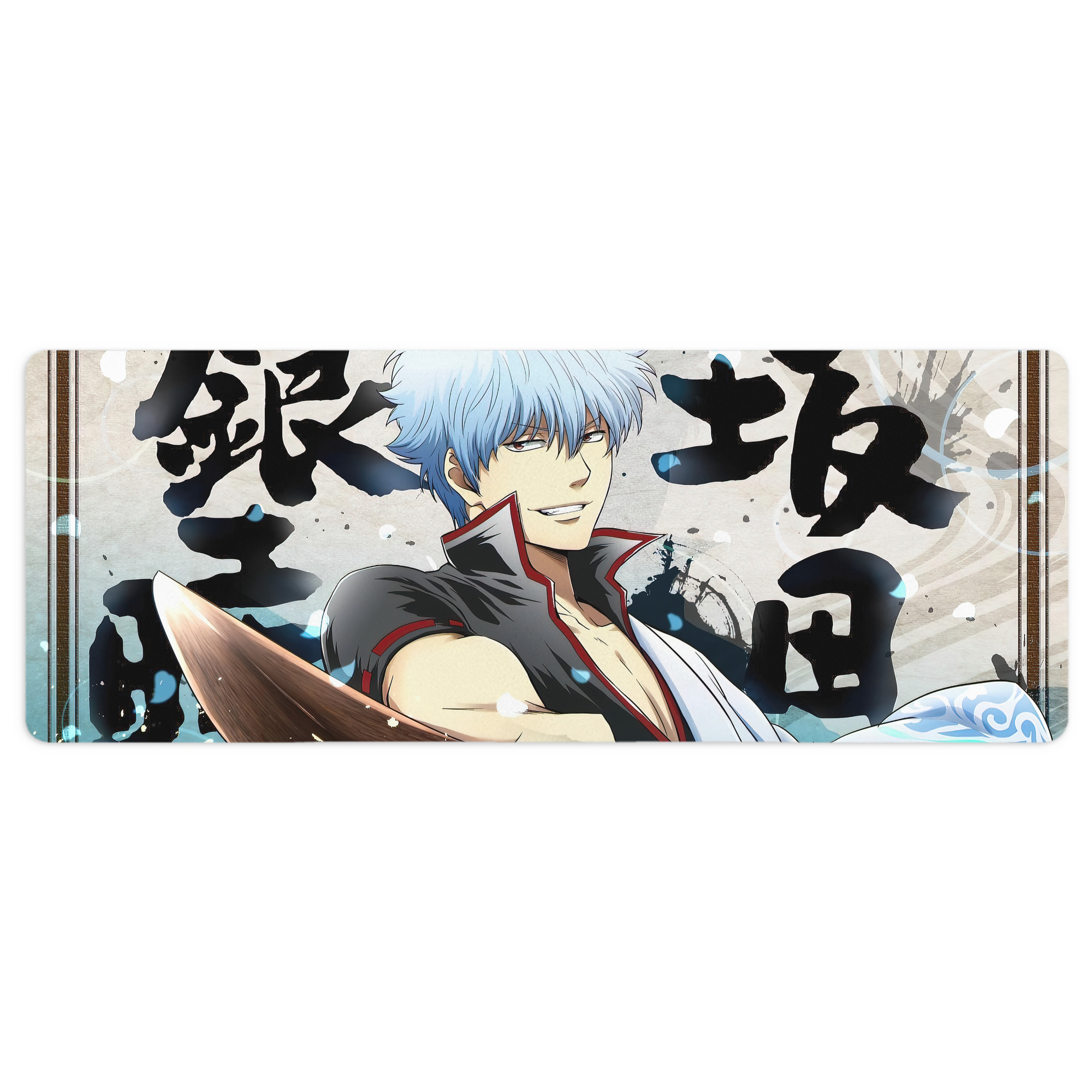 （画像用） ぎんたま 坂田銀時（さかたぎんとき） 神楽 志村新八（しむら しんぱち） GINTAMA Sakata Gintoki Kagura Shimura Shinpachi ステッチ加工 大判デスクマット／滑り止めマウスパッド