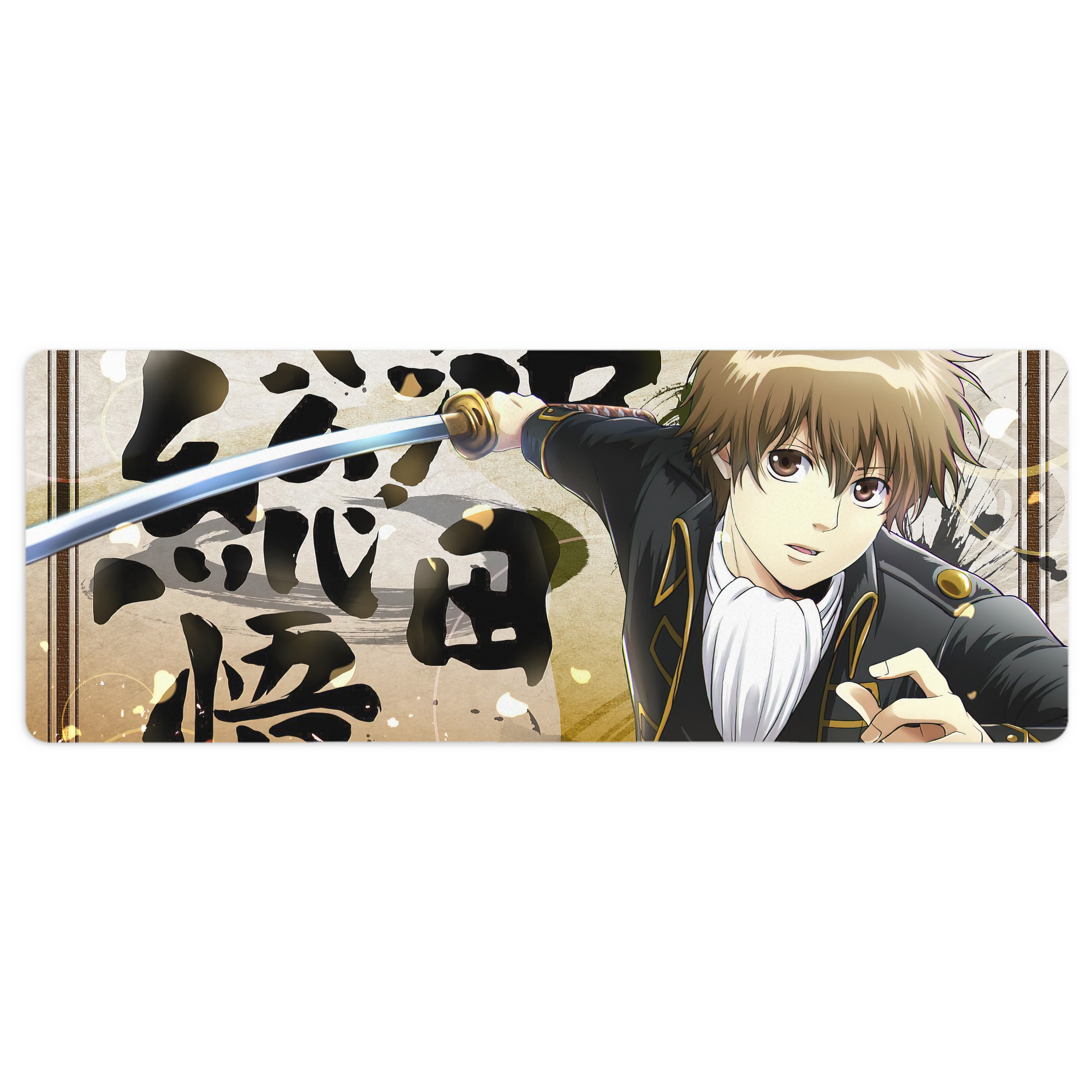 （画像用） ぎんたま 坂田銀時（さかたぎんとき） 神楽 志村新八（しむら しんぱち） GINTAMA Sakata Gintoki Kagura Shimura Shinpachi ステッチ加工 大判デスクマット／滑り止めマウスパッド