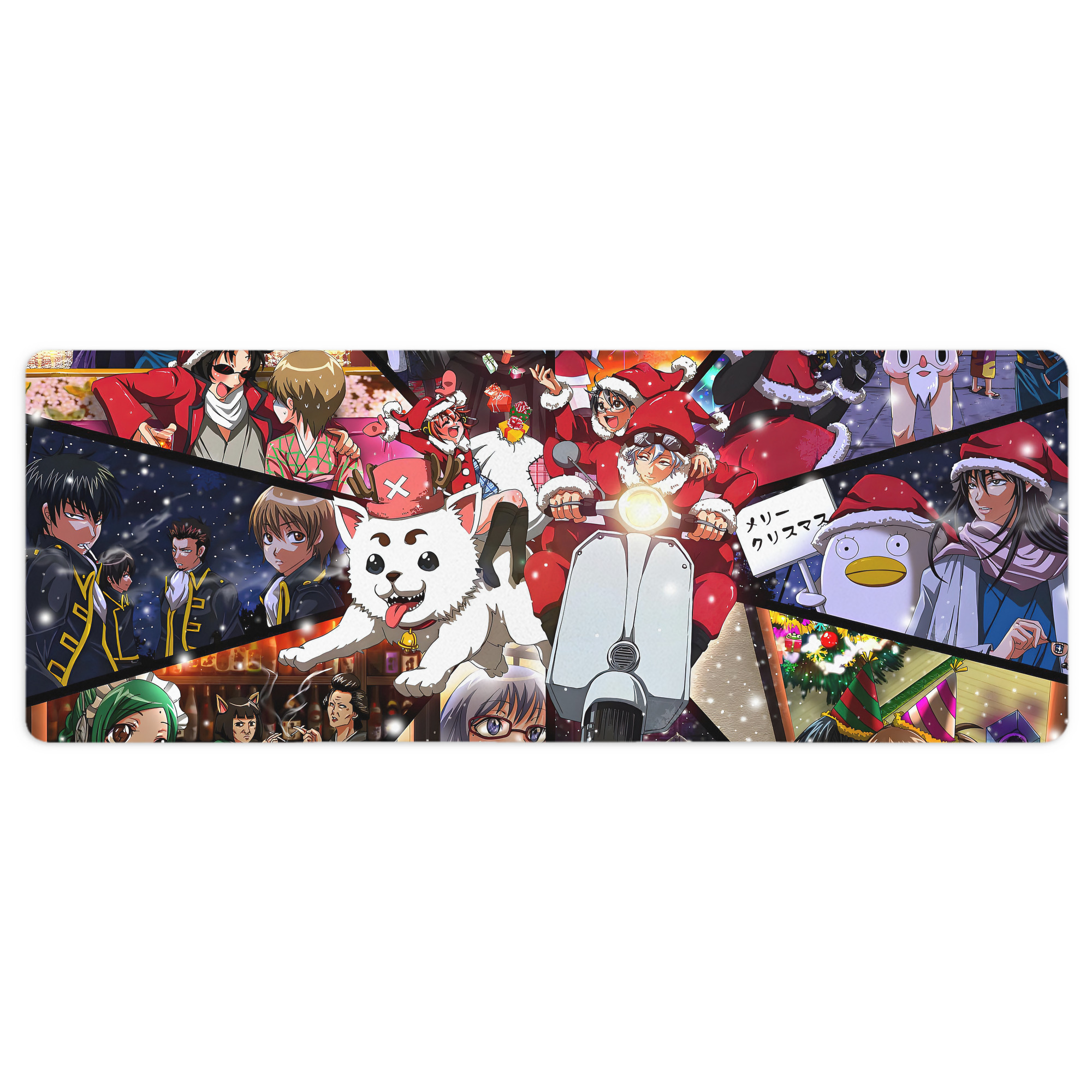 （画像用） ぎんたま 坂田銀時（さかたぎんとき） 神楽 志村新八（しむら しんぱち） GINTAMA Sakata Gintoki Kagura Shimura Shinpachi ステッチ加工 大判デスクマット／滑り止めマウスパッド