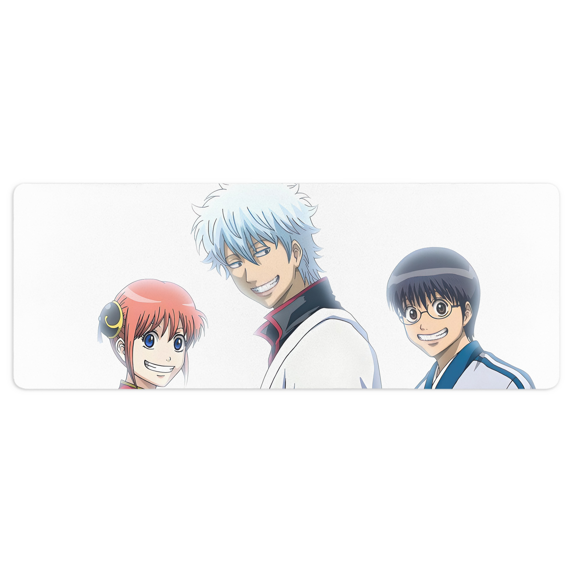 （画像用） ぎんたま 坂田銀時（さかたぎんとき） 神楽 志村新八（しむら しんぱち） GINTAMA Sakata Gintoki Kagura Shimura Shinpachi ステッチ加工 大判デスクマット／滑り止めマウスパッド