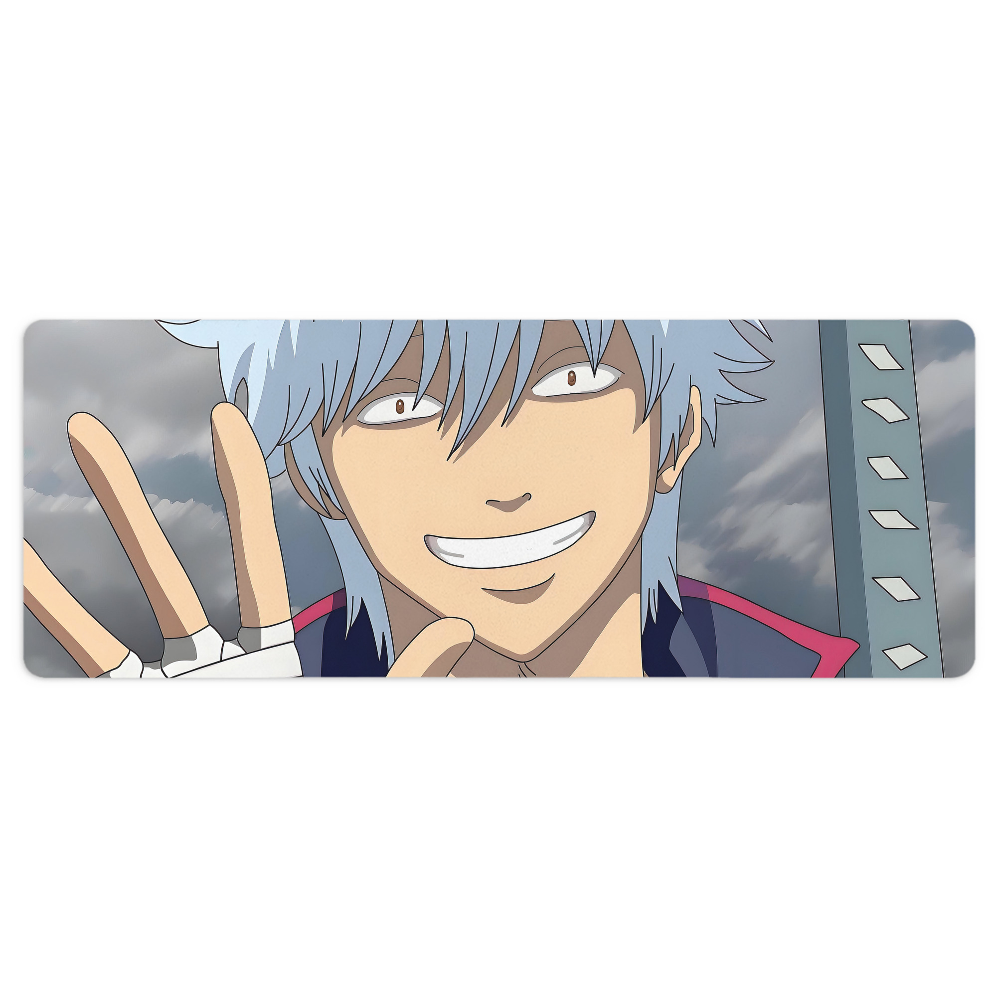（画像用） ぎんたま 坂田銀時（さかたぎんとき） 神楽 志村新八（しむら しんぱち） GINTAMA Sakata Gintoki Kagura Shimura Shinpachi ステッチ加工 大判デスクマット／滑り止めマウスパッド