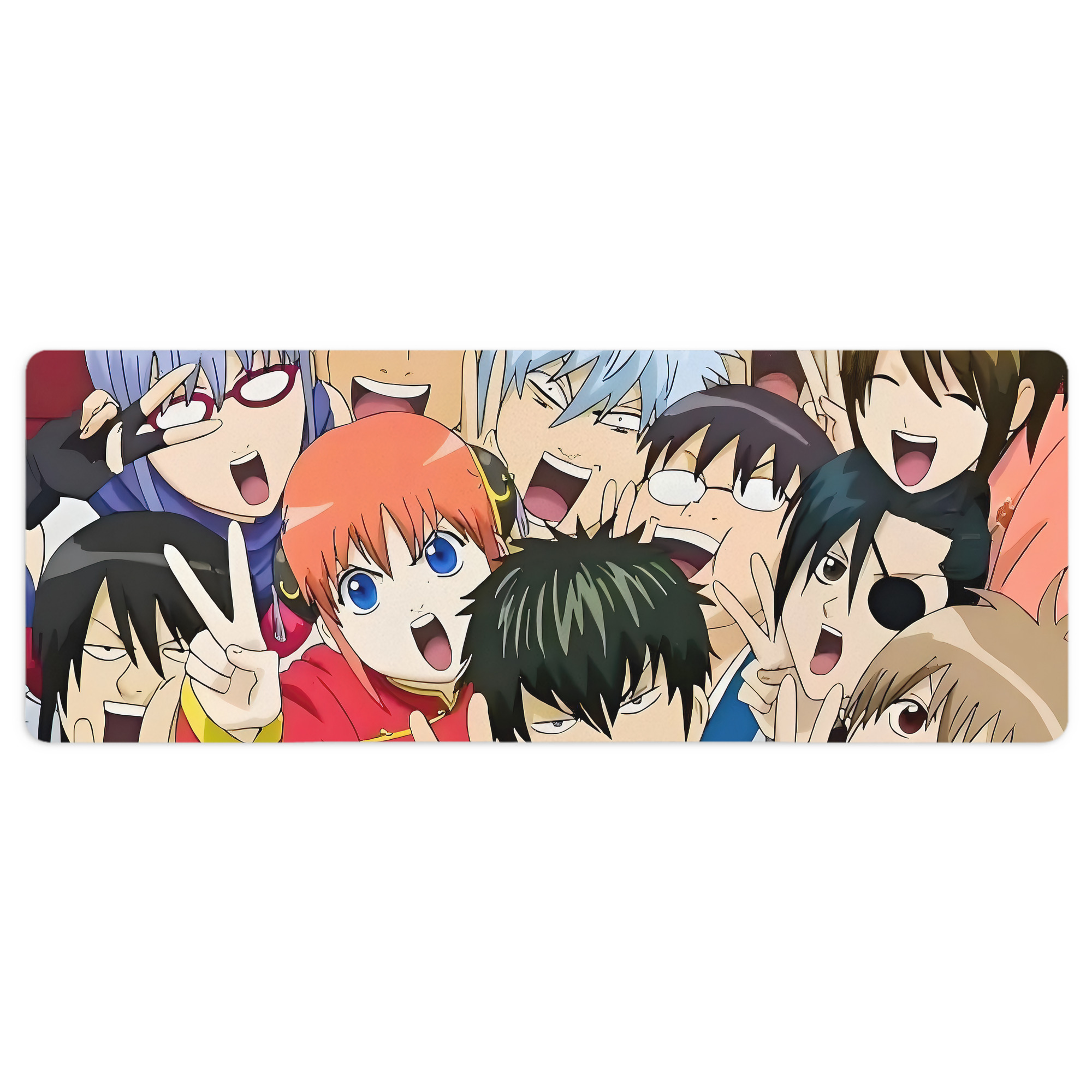 （画像用） ぎんたま 坂田銀時（さかたぎんとき） 神楽 志村新八（しむら しんぱち） GINTAMA Sakata Gintoki Kagura Shimura Shinpachi ステッチ加工 大判デスクマット／滑り止めマウスパッド