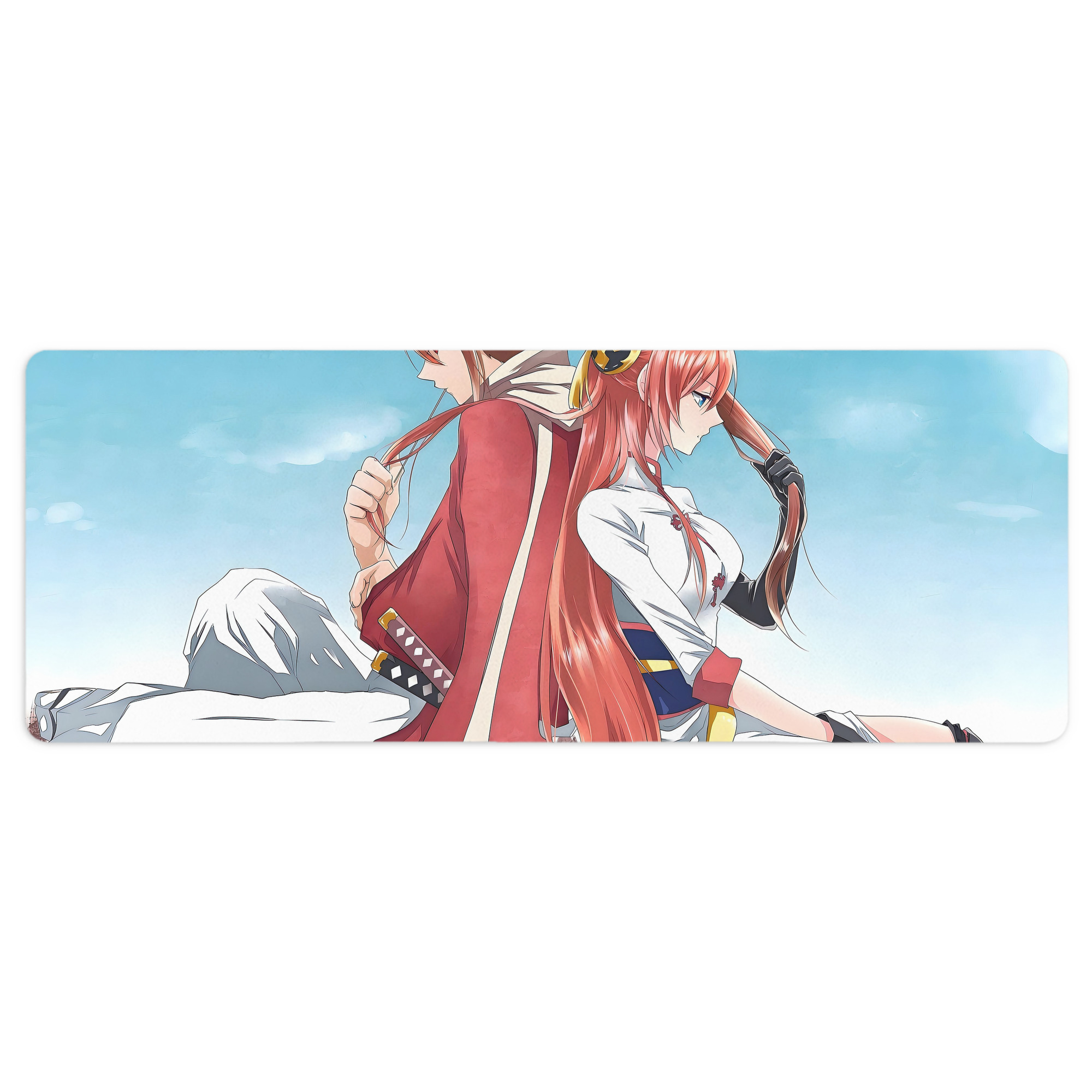 （画像用） ぎんたま 坂田銀時（さかたぎんとき） 神楽 志村新八（しむら しんぱち） GINTAMA Sakata Gintoki Kagura Shimura Shinpachi ステッチ加工 大判デスクマット／滑り止めマウスパッド