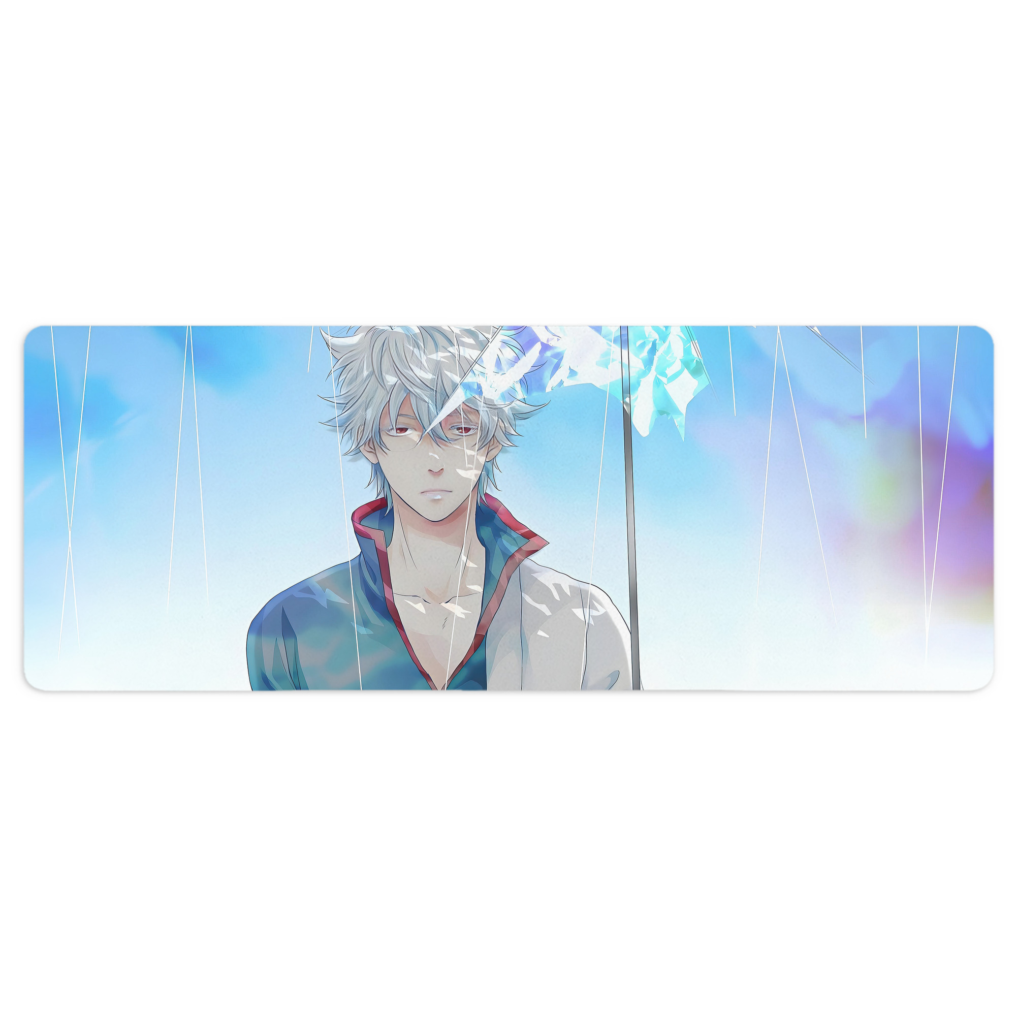 （画像用） ぎんたま 坂田銀時（さかたぎんとき） 神楽 志村新八（しむら しんぱち） GINTAMA Sakata Gintoki Kagura Shimura Shinpachi ステッチ加工 大判デスクマット／滑り止めマウスパッド