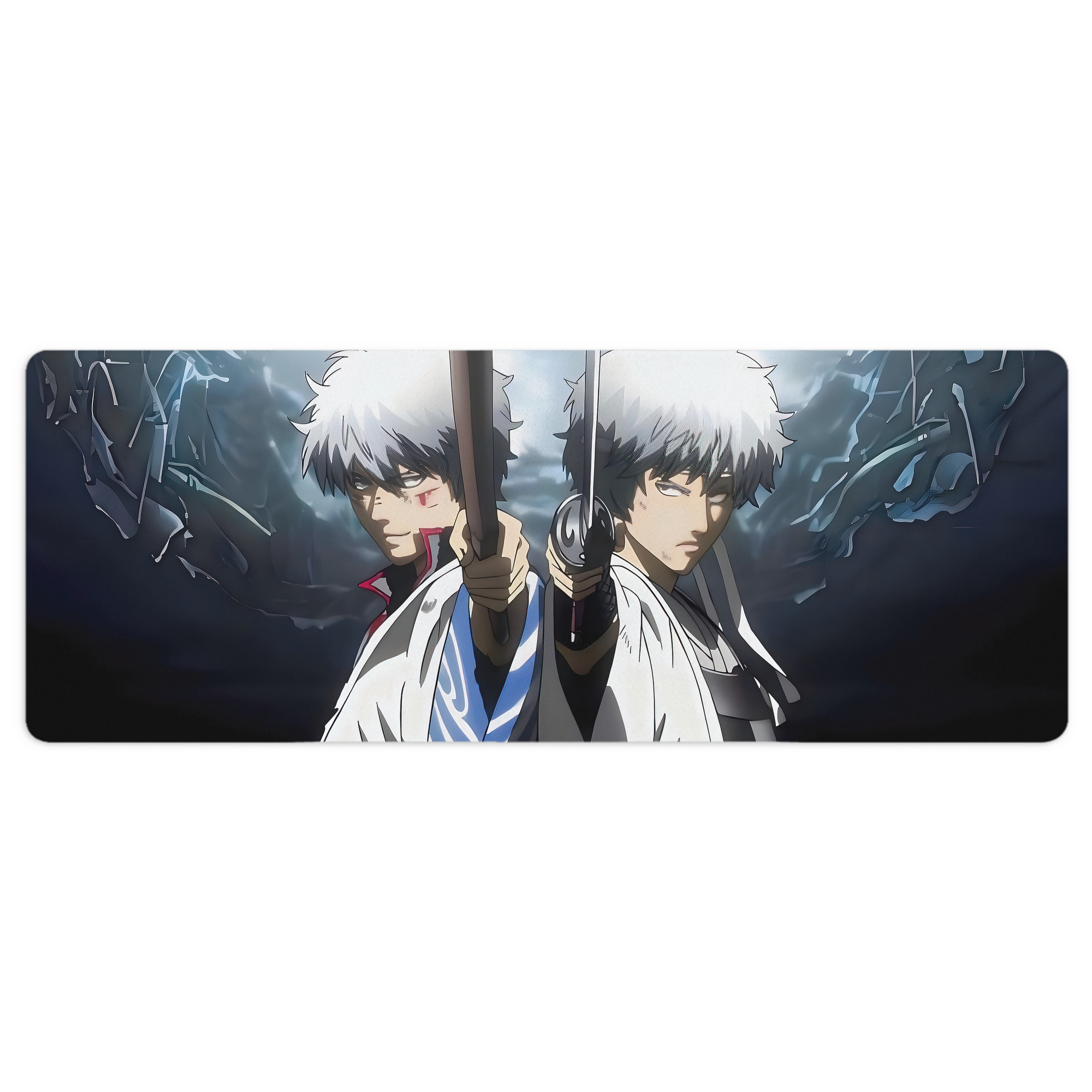 （画像用） ぎんたま 坂田銀時（さかたぎんとき） 神楽 志村新八（しむら しんぱち） GINTAMA Sakata Gintoki Kagura Shimura Shinpachi ステッチ加工 大判デスクマット／滑り止めマウスパッド