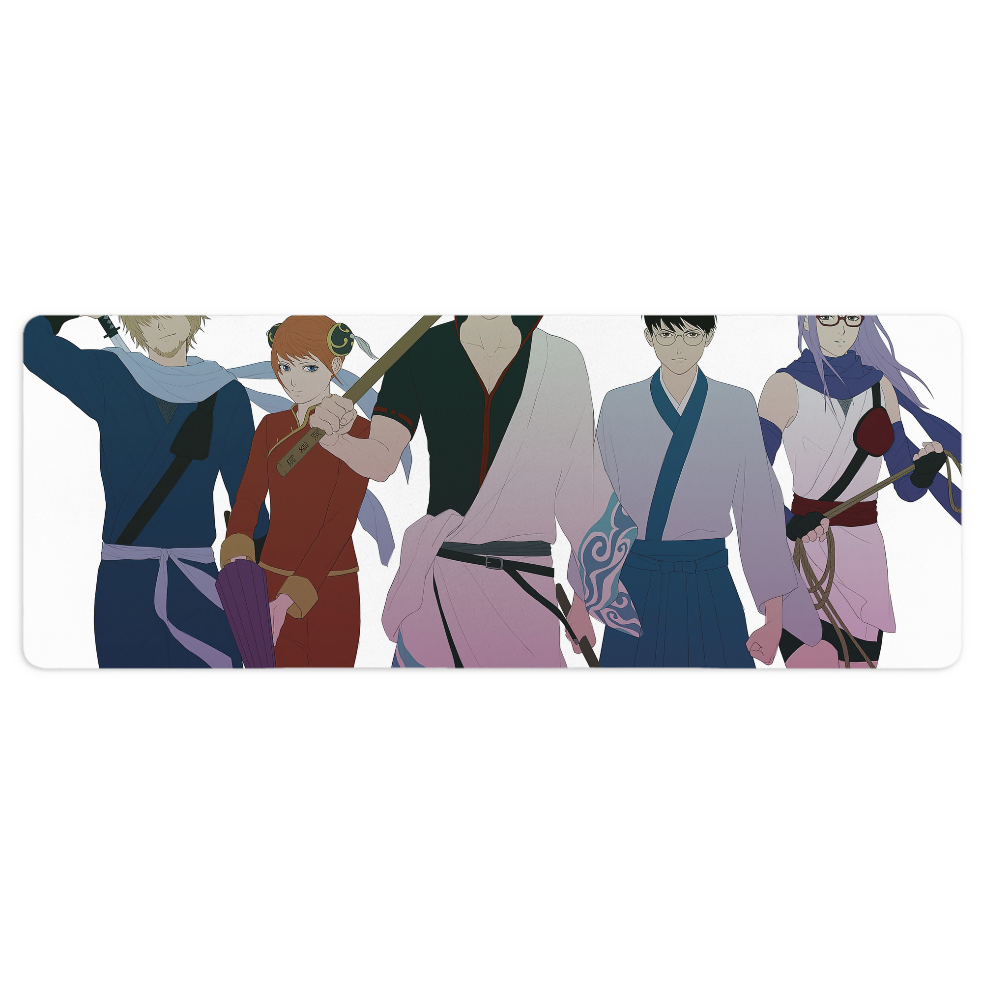 （画像用） ぎんたま 坂田銀時（さかたぎんとき） 神楽 志村新八（しむら しんぱち） GINTAMA Sakata Gintoki Kagura Shimura Shinpachi ステッチ加工 大判デスクマット／滑り止めマウスパッド