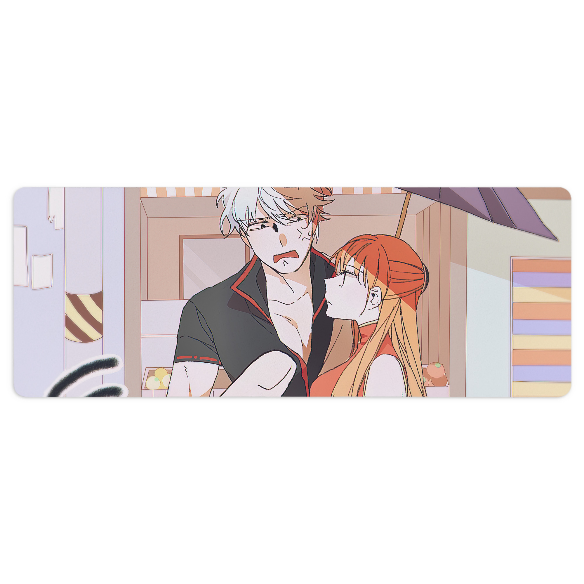 （画像用） ぎんたま 坂田銀時（さかたぎんとき） 神楽 志村新八（しむら しんぱち） GINTAMA Sakata Gintoki Kagura Shimura Shinpachi ステッチ加工 大判デスクマット／滑り止めマウスパッド
