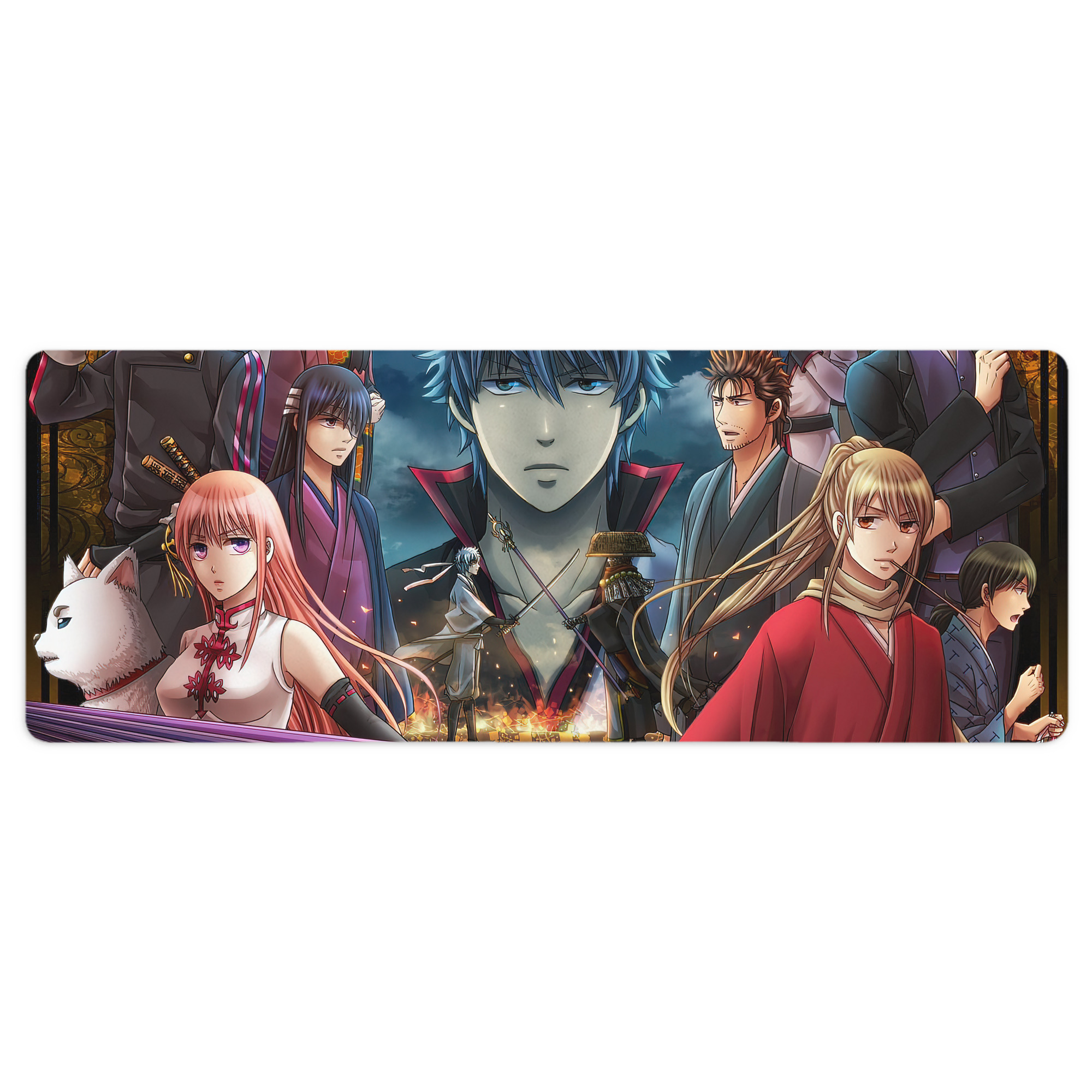 （画像用） ぎんたま 坂田銀時（さかたぎんとき） 神楽 志村新八（しむら しんぱち） GINTAMA Sakata Gintoki Kagura Shimura Shinpachi ステッチ加工 大判デスクマット／滑り止めマウスパッド