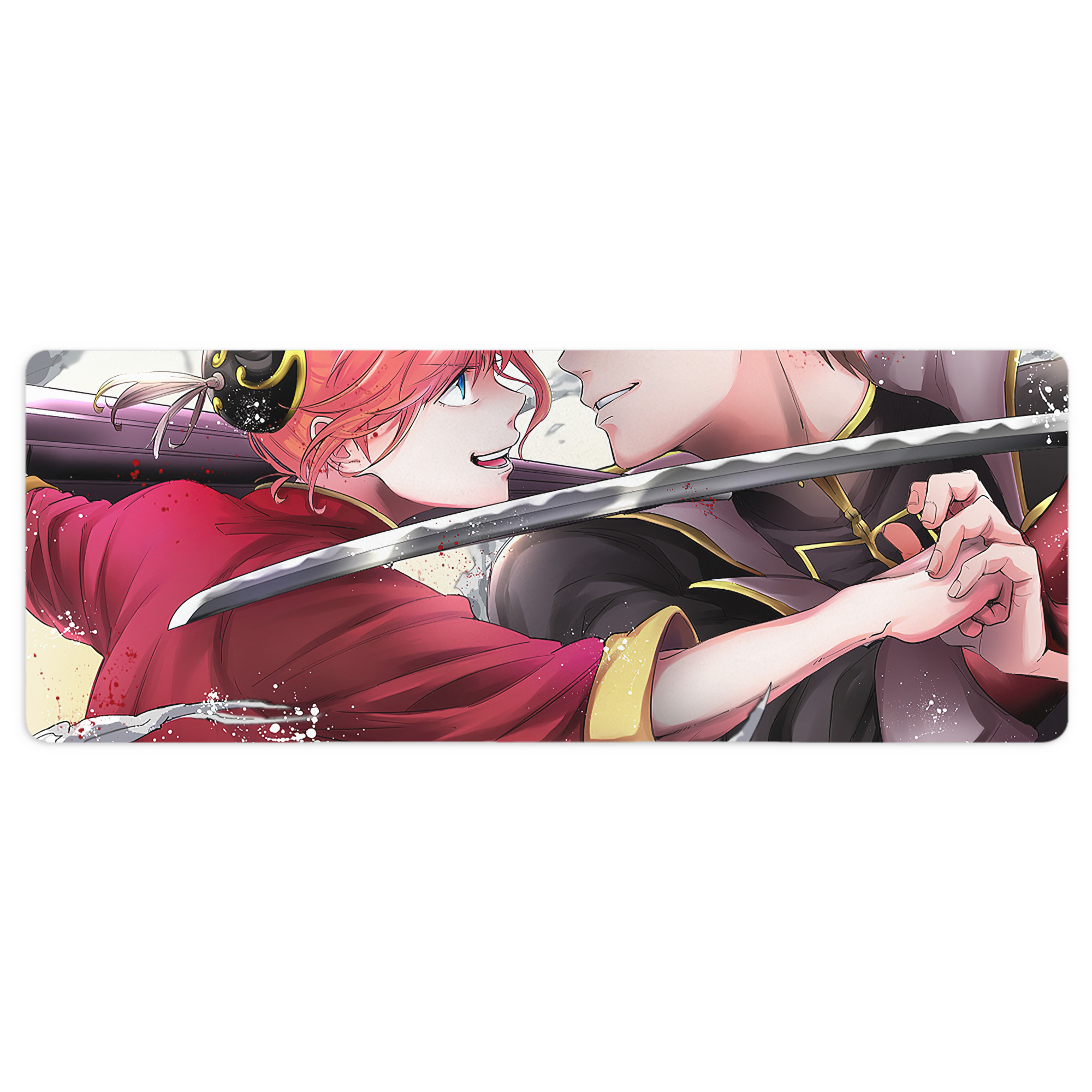 （画像用） ぎんたま 坂田銀時（さかたぎんとき） 神楽 志村新八（しむら しんぱち） GINTAMA Sakata Gintoki Kagura Shimura Shinpachi ステッチ加工 大判デスクマット／滑り止めマウスパッド
