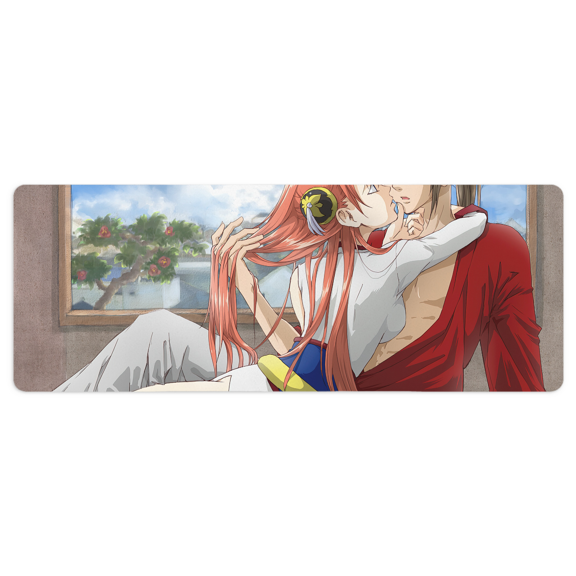 （画像用） ぎんたま 坂田銀時（さかたぎんとき） 神楽 志村新八（しむら しんぱち） GINTAMA Sakata Gintoki Kagura Shimura Shinpachi ステッチ加工 大判デスクマット／滑り止めマウスパッド