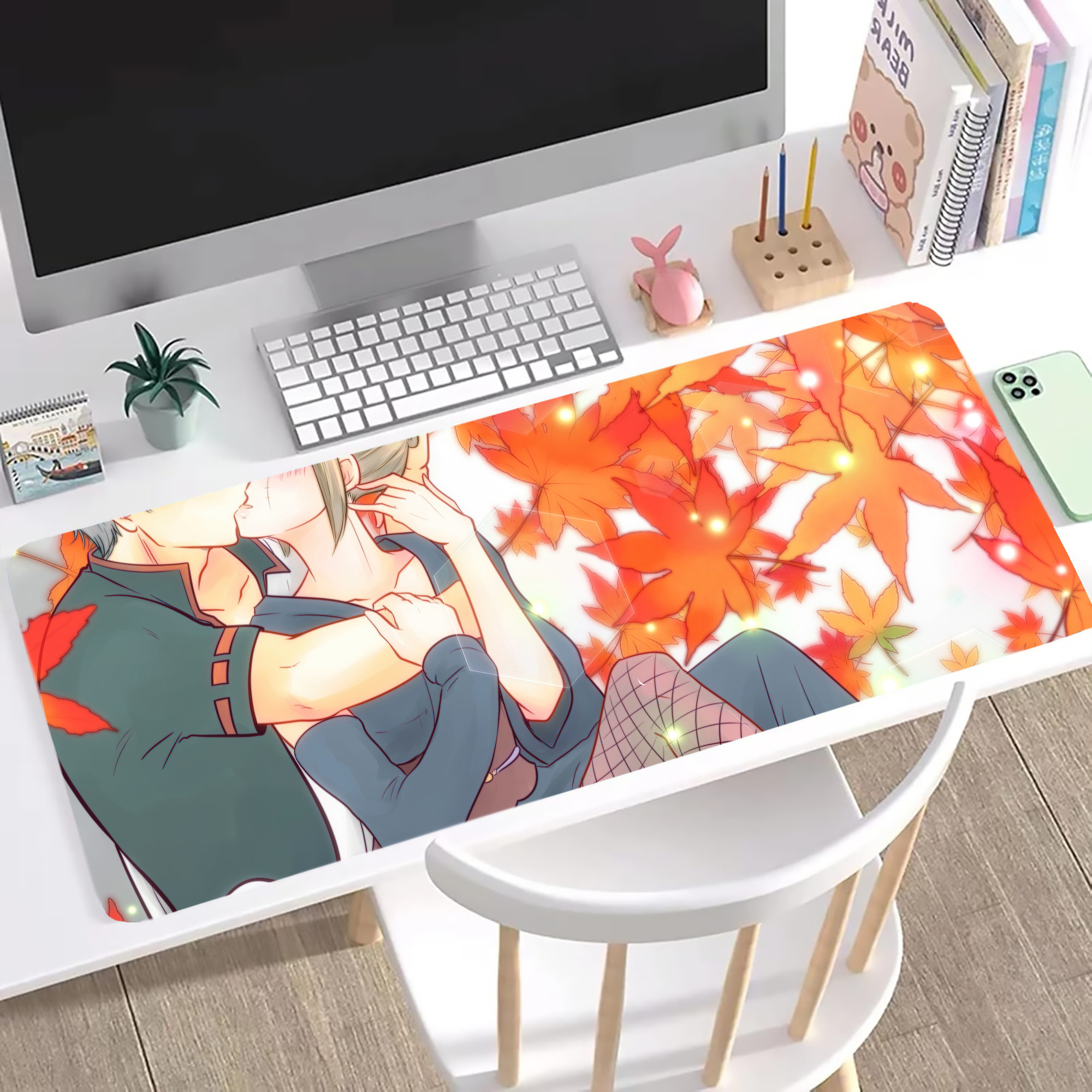 （画像用） ぎんたま 坂田銀時（さかたぎんとき） 神楽 志村新八（しむら しんぱち） GINTAMA Sakata Gintoki Kagura Shimura Shinpachi ステッチ加工 大判デスクマット／滑り止めマウスパッド