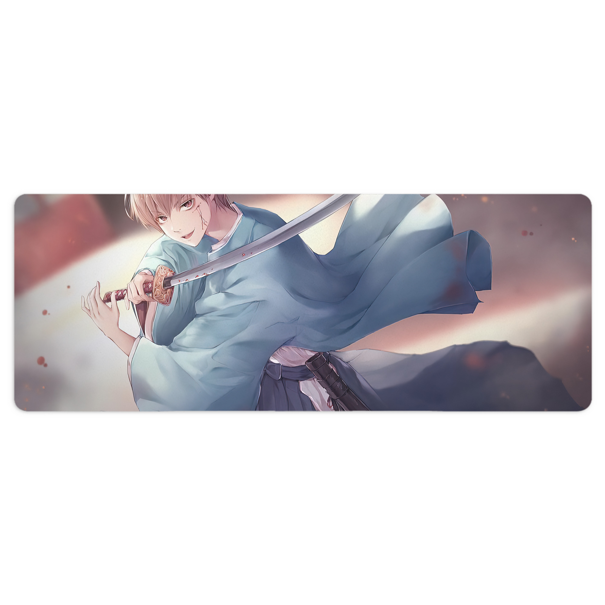 （画像用） ぎんたま 坂田銀時（さかたぎんとき） 神楽 志村新八（しむら しんぱち） GINTAMA Sakata Gintoki Kagura Shimura Shinpachi ステッチ加工 大判デスクマット／滑り止めマウスパッド