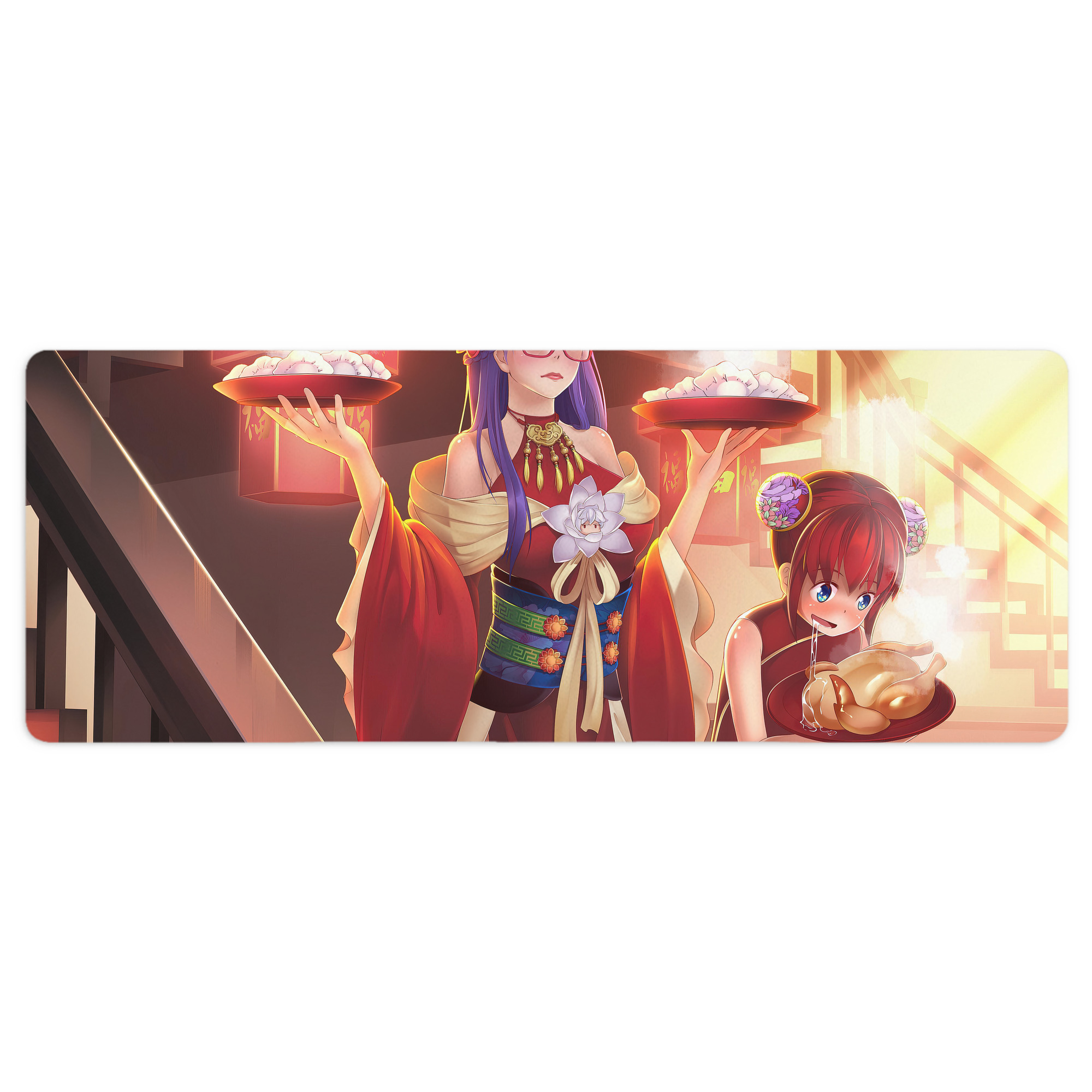 （画像用） ぎんたま 坂田銀時（さかたぎんとき） 神楽 志村新八（しむら しんぱち） GINTAMA Sakata Gintoki Kagura Shimura Shinpachi ステッチ加工 大判デスクマット／滑り止めマウスパッド