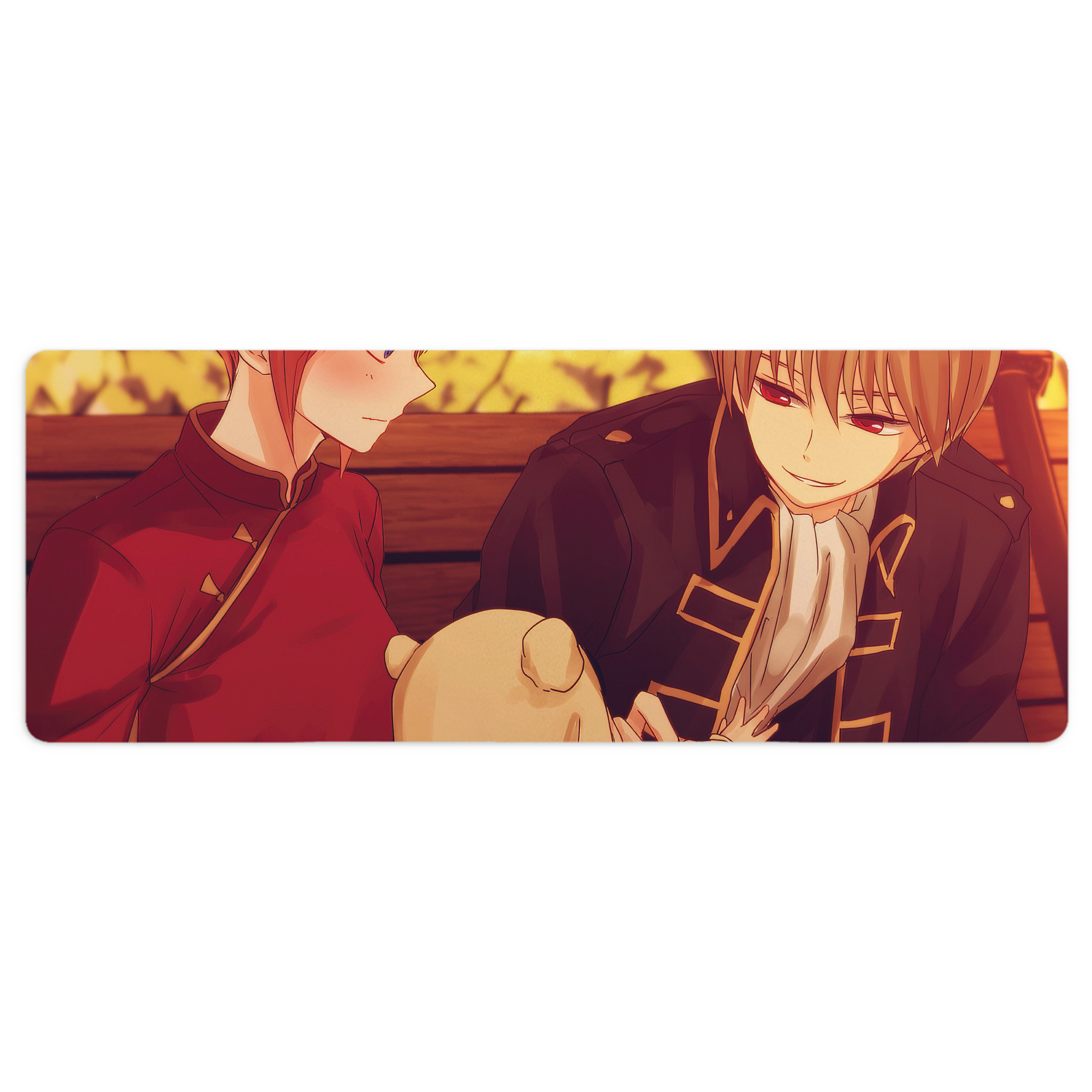 （画像用） ぎんたま 坂田銀時（さかたぎんとき） 神楽 志村新八（しむら しんぱち） GINTAMA Sakata Gintoki Kagura Shimura Shinpachi ステッチ加工 大判デスクマット／滑り止めマウスパッド