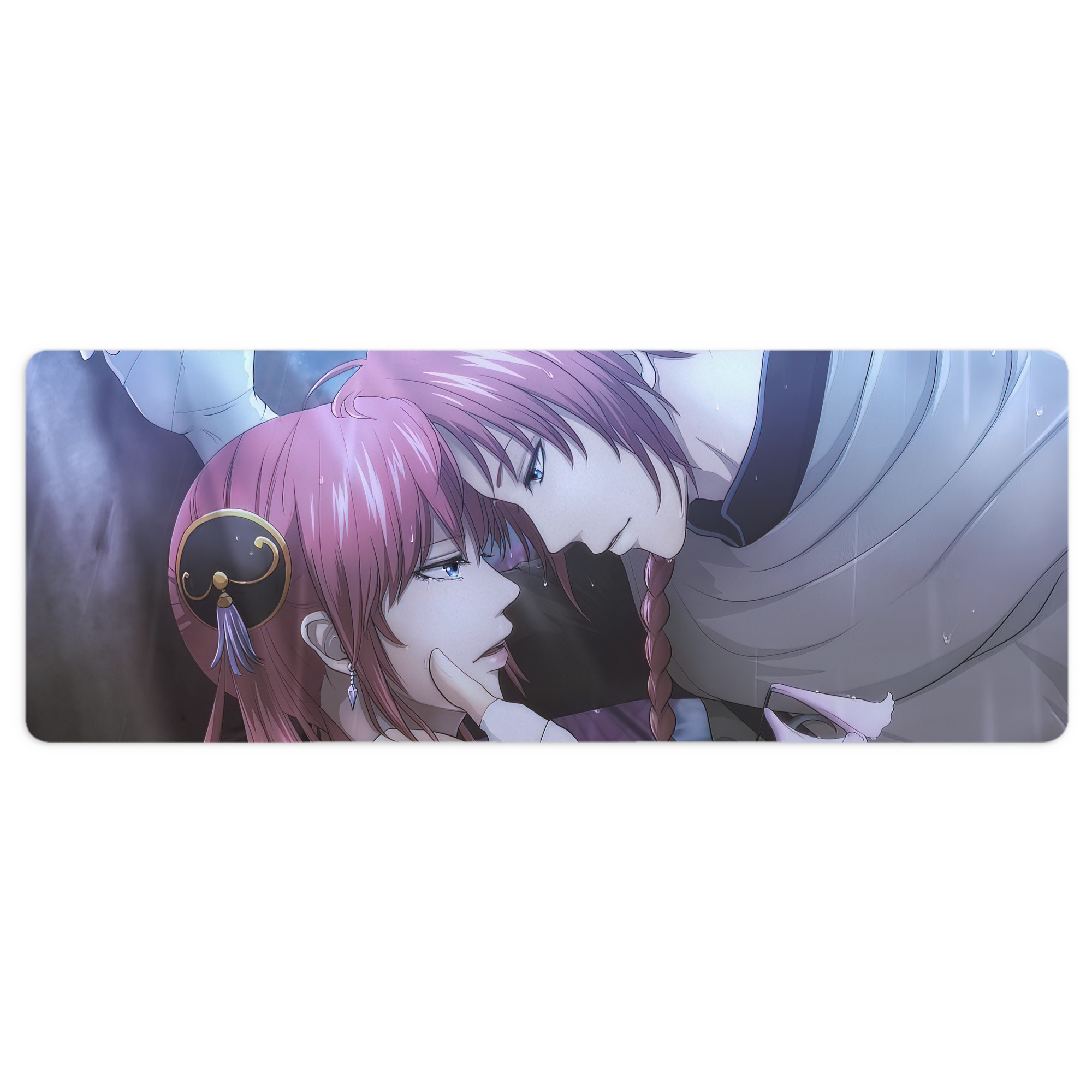 （画像用） ぎんたま 坂田銀時（さかたぎんとき） 神楽 志村新八（しむら しんぱち） GINTAMA Sakata Gintoki Kagura Shimura Shinpachi ステッチ加工 大判デスクマット／滑り止めマウスパッド