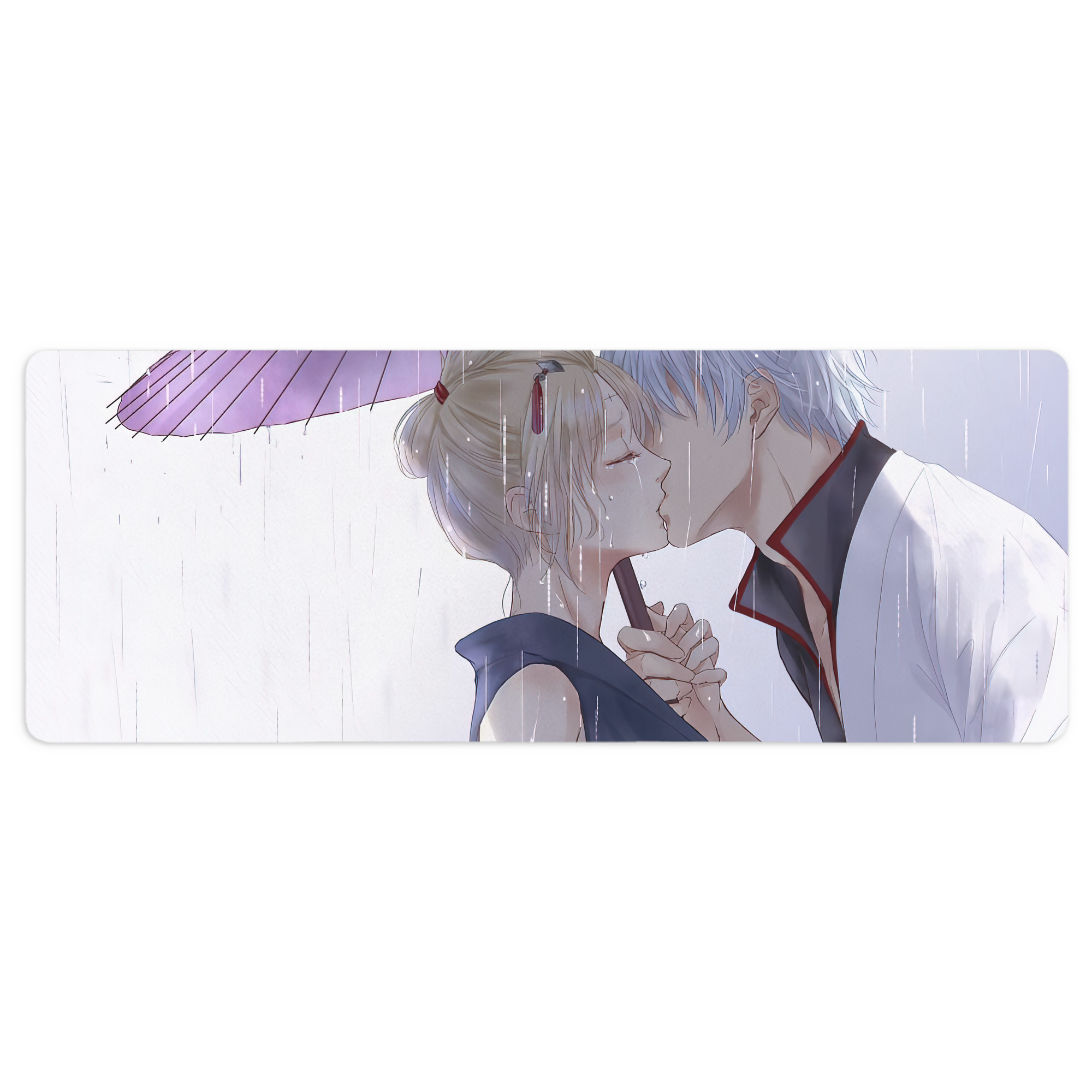 （画像用） ぎんたま 坂田銀時（さかたぎんとき） 神楽 志村新八（しむら しんぱち） GINTAMA Sakata Gintoki Kagura Shimura Shinpachi ステッチ加工 大判デスクマット／滑り止めマウスパッド