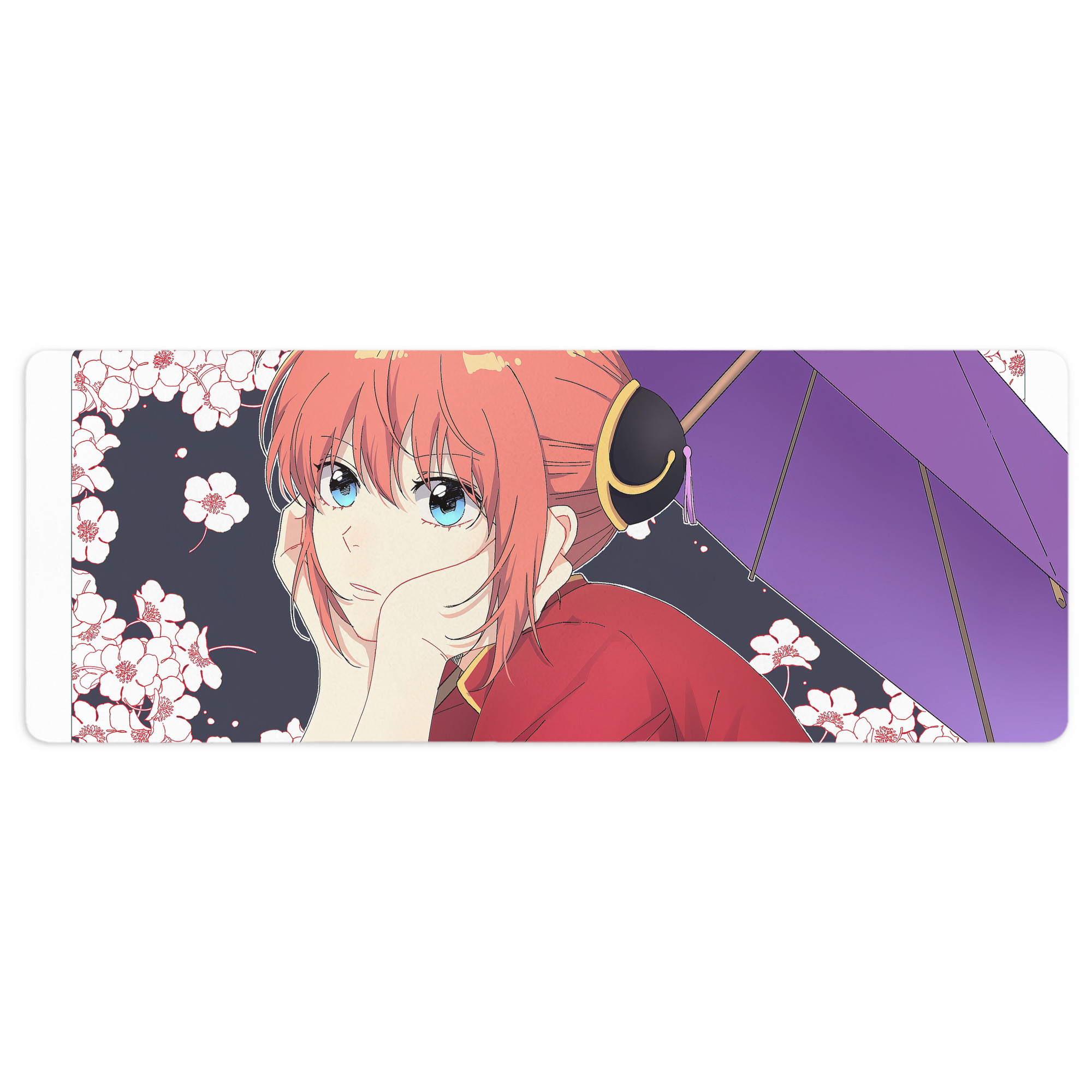 （画像用） ぎんたま 坂田銀時（さかたぎんとき） 神楽 志村新八（しむら しんぱち） GINTAMA Sakata Gintoki Kagura Shimura Shinpachi ステッチ加工 大判デスクマット／滑り止めマウスパッド