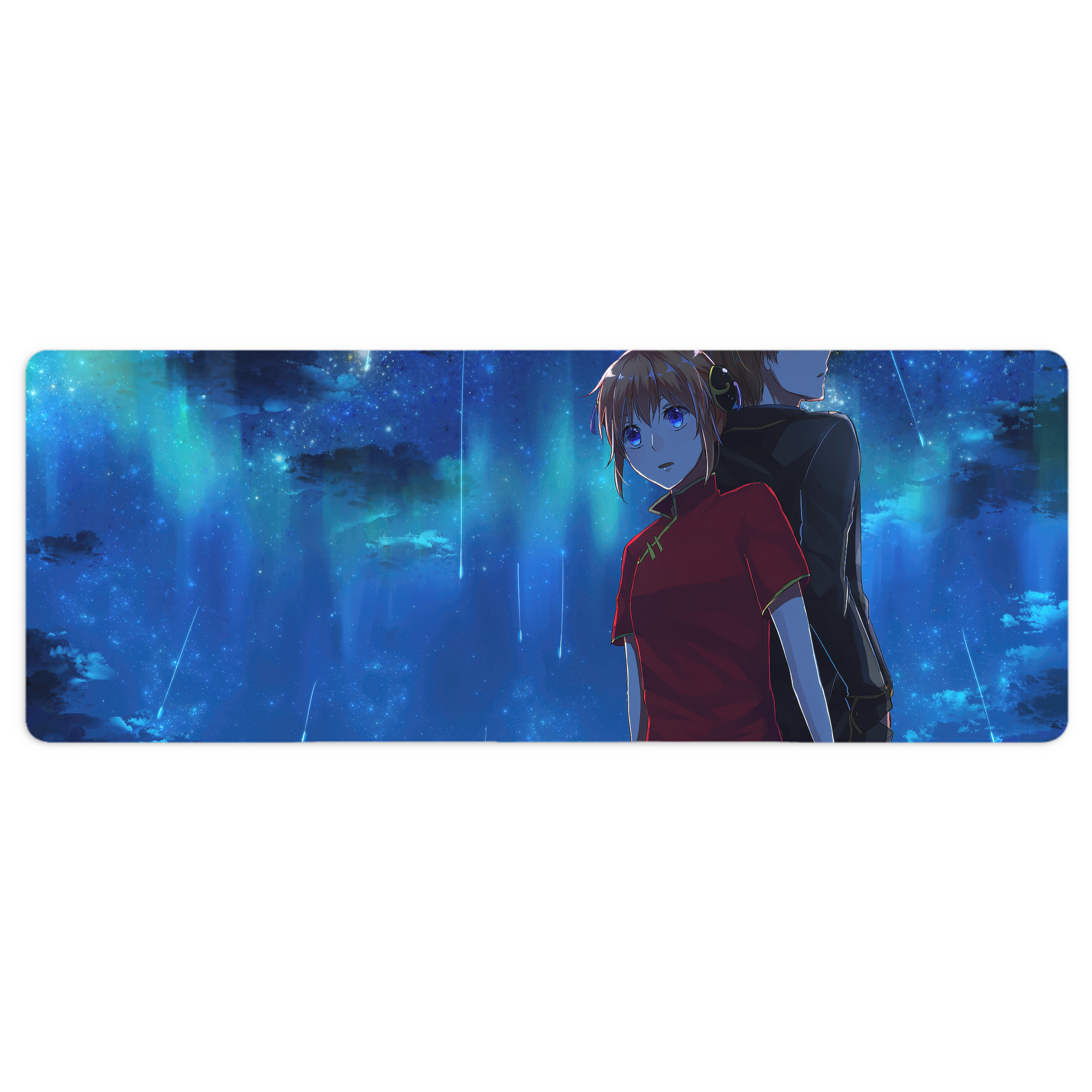（画像用） ぎんたま 坂田銀時（さかたぎんとき） 神楽 志村新八（しむら しんぱち） GINTAMA Sakata Gintoki Kagura Shimura Shinpachi ステッチ加工 大判デスクマット／滑り止めマウスパッド