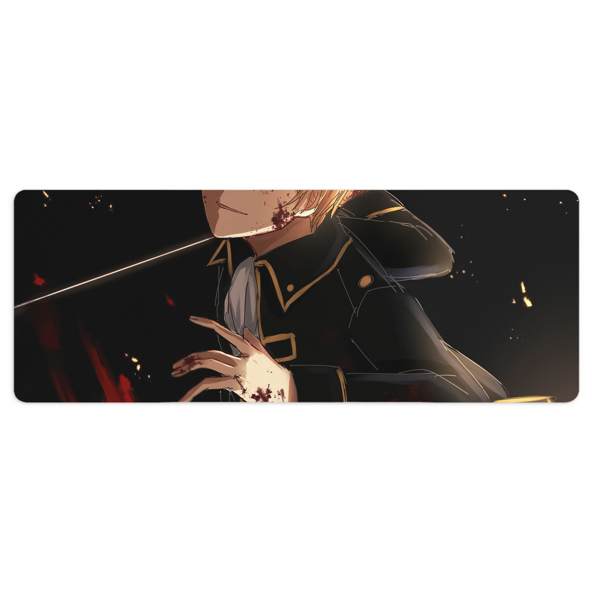 （画像用） ぎんたま 坂田銀時（さかたぎんとき） 神楽 志村新八（しむら しんぱち） GINTAMA Sakata Gintoki Kagura Shimura Shinpachi ステッチ加工 大判デスクマット／滑り止めマウスパッド