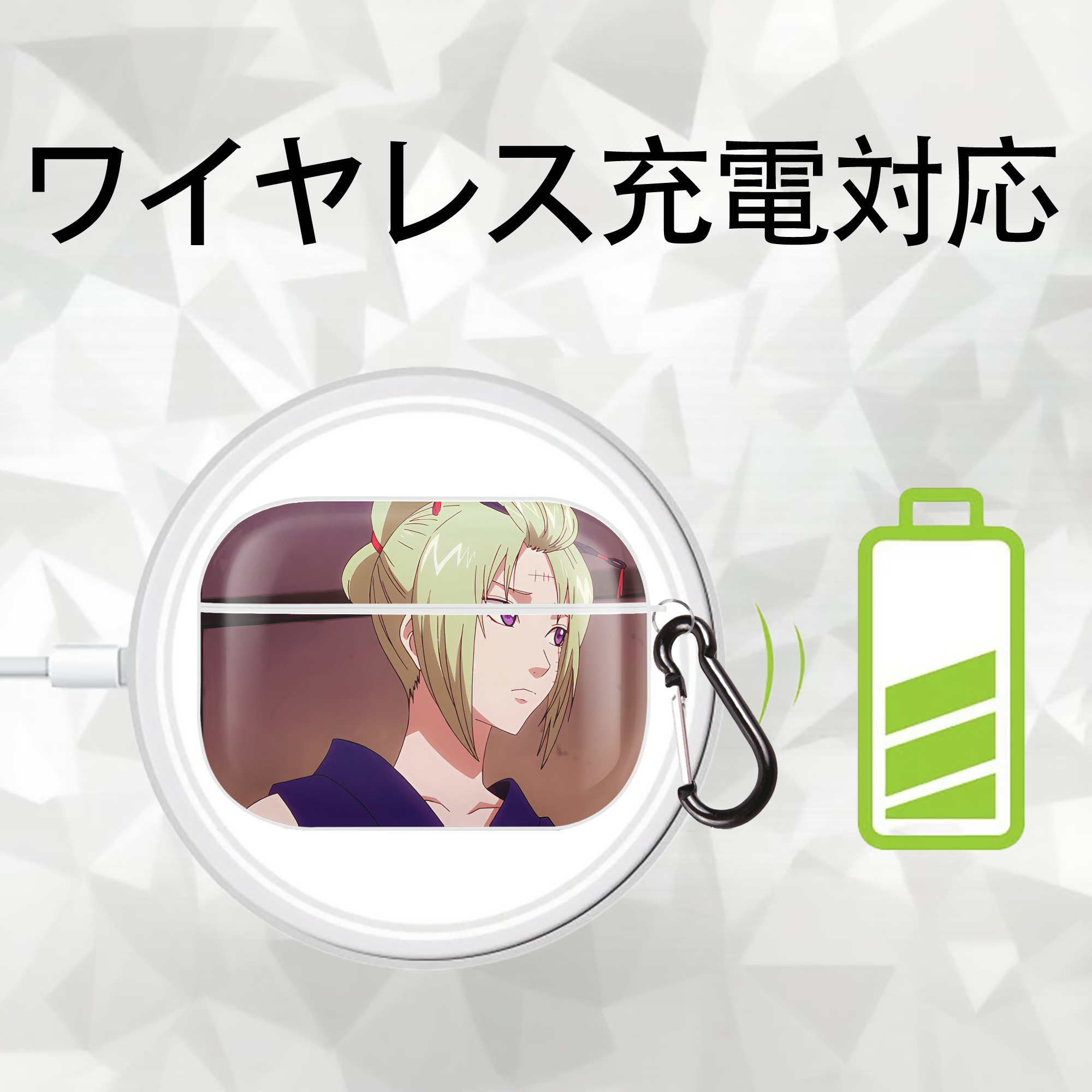 ぎんたま 坂田銀時（さかたぎんとき） 神楽 志村新八（しむら しんぱち） GINTAMA Sakata Gintoki Kagura Shimura Shinpachi 【AirPods Pro用】ハードシェル保護ケース 耐衝撃・防指紋・カラビナ付き商品仕様