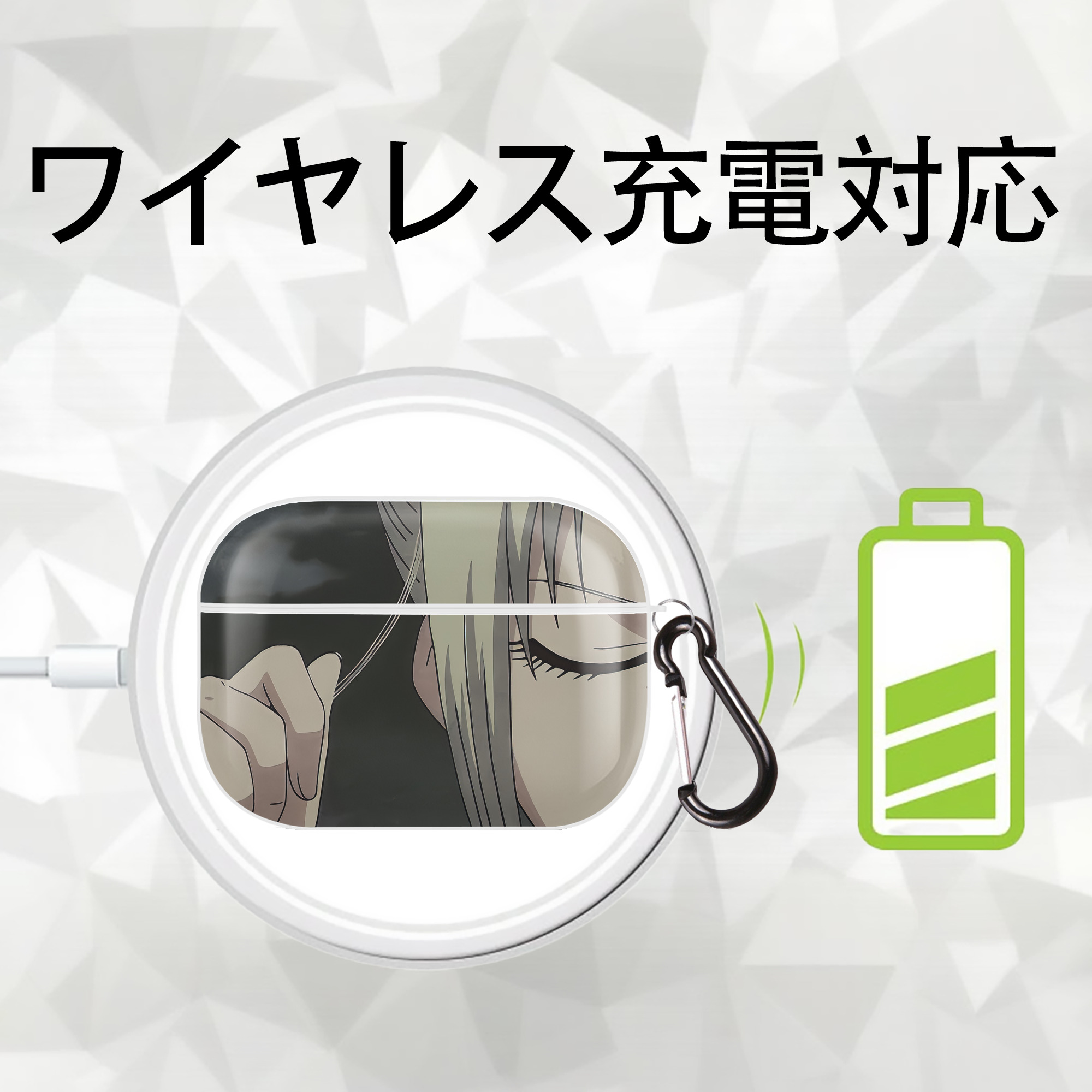 ぎんたま 坂田銀時（さかたぎんとき） 神楽 志村新八（しむら しんぱち） GINTAMA Sakata Gintoki Kagura Shimura Shinpachi 【AirPods Pro用】ハードシェル保護ケース 耐衝撃・防指紋・カラビナ付き商品仕様