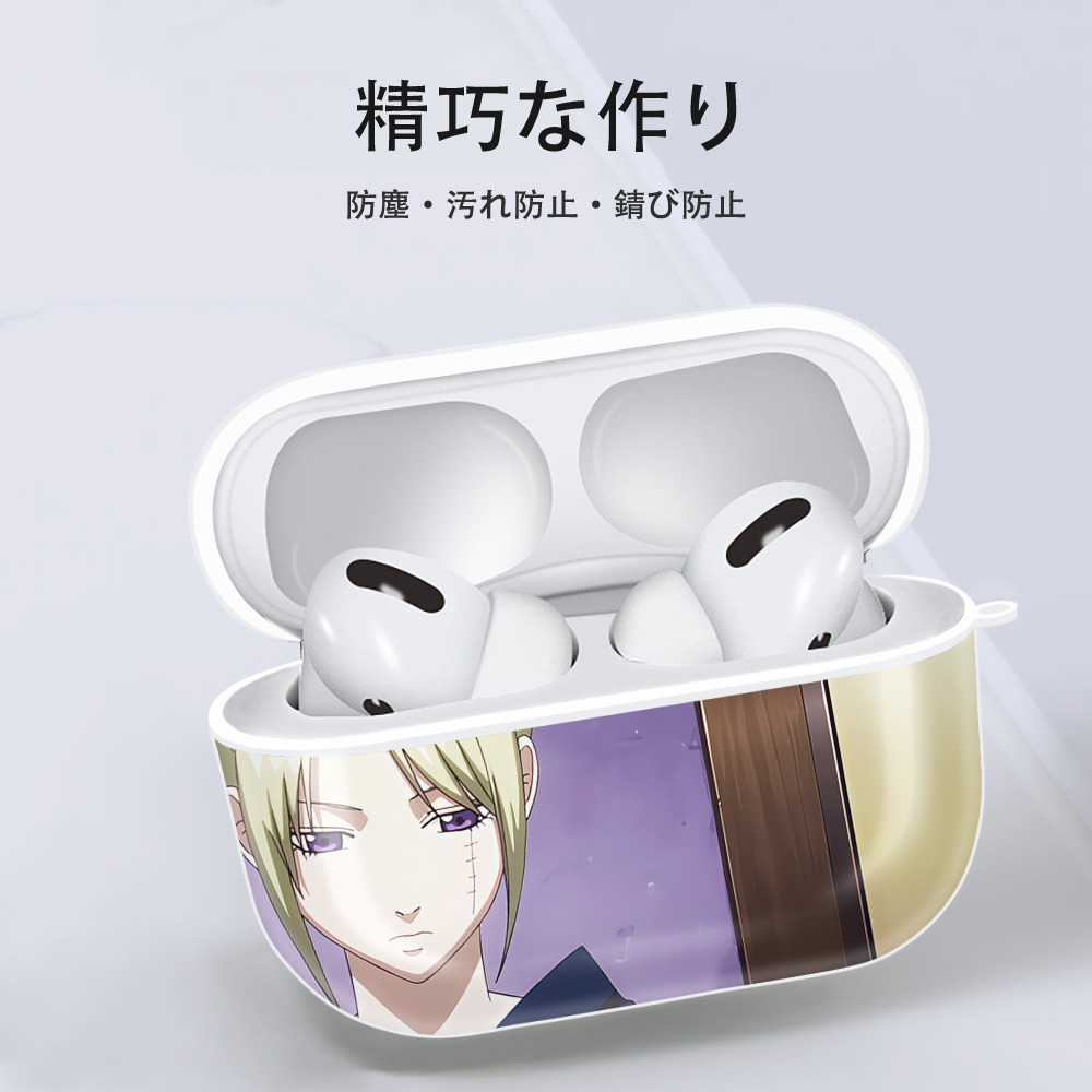 ぎんたま 坂田銀時（さかたぎんとき） 神楽 志村新八（しむら しんぱち） GINTAMA Sakata Gintoki Kagura Shimura Shinpachi 【AirPods Pro用】ハードシェル保護ケース 耐衝撃・防指紋・カラビナ付き商品仕様
