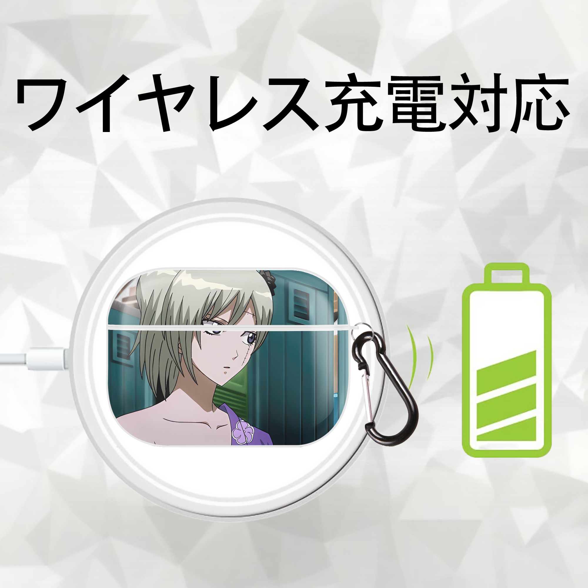 ぎんたま 坂田銀時（さかたぎんとき） 神楽 志村新八（しむら しんぱち） GINTAMA Sakata Gintoki Kagura Shimura Shinpachi 【AirPods Pro用】ハードシェル保護ケース 耐衝撃・防指紋・カラビナ付き商品仕様