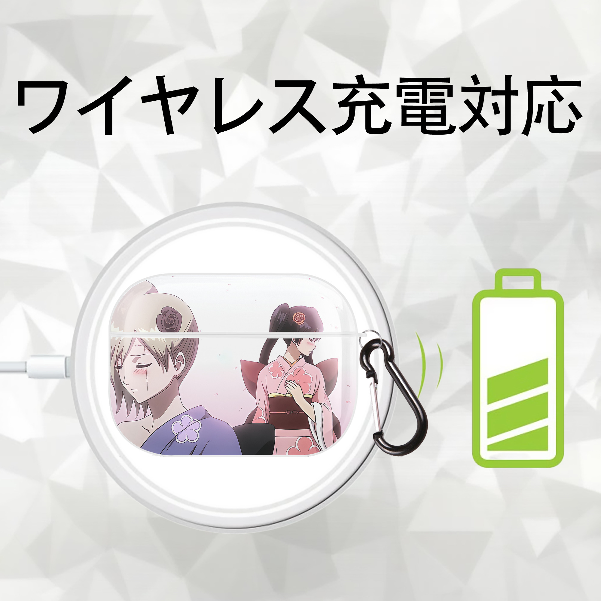 ぎんたま 坂田銀時（さかたぎんとき） 神楽 志村新八（しむら しんぱち） GINTAMA Sakata Gintoki Kagura Shimura Shinpachi 【AirPods Pro用】ハードシェル保護ケース 耐衝撃・防指紋・カラビナ付き商品仕様