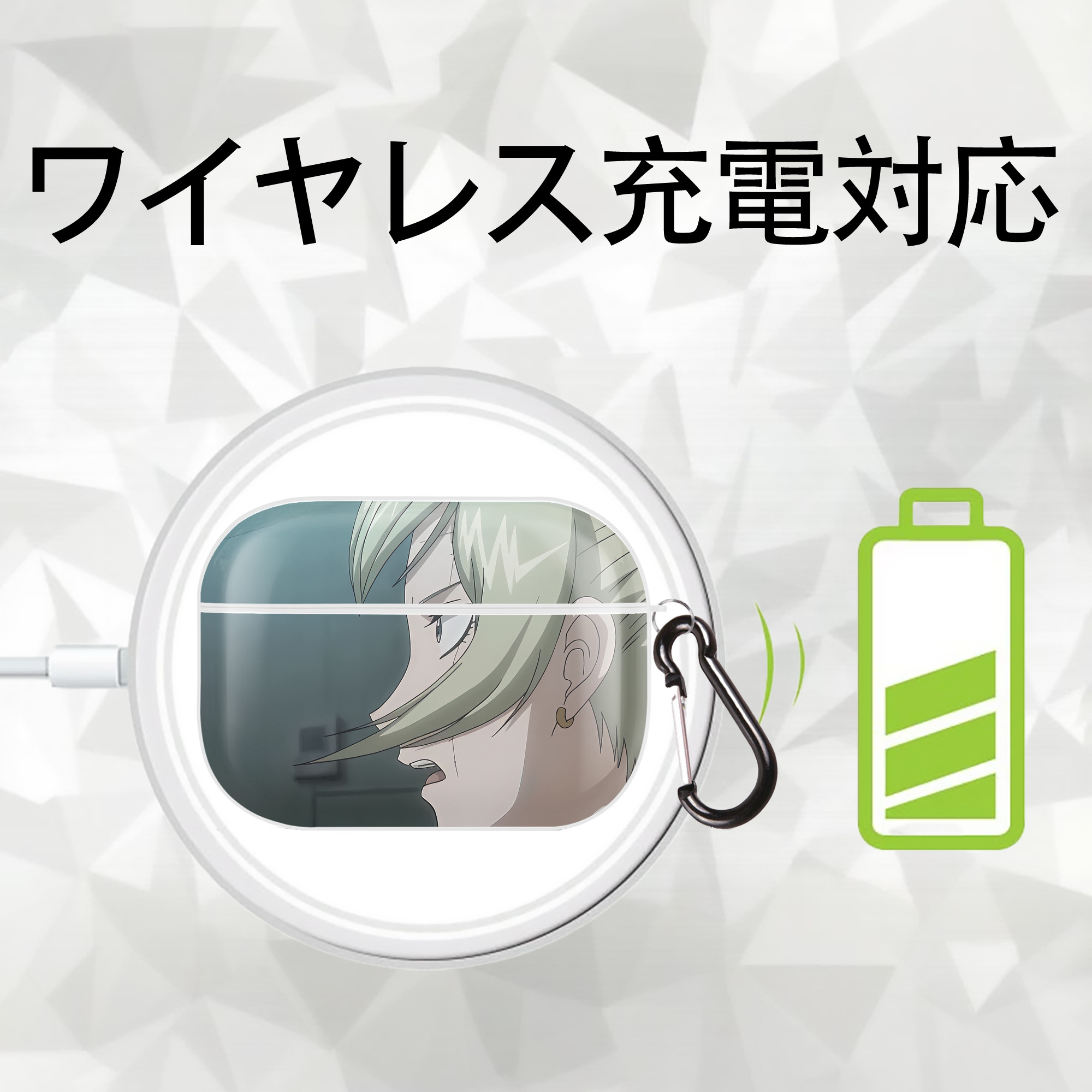 ぎんたま 坂田銀時（さかたぎんとき） 神楽 志村新八（しむら しんぱち） GINTAMA Sakata Gintoki Kagura Shimura Shinpachi 【AirPods Pro用】ハードシェル保護ケース 耐衝撃・防指紋・カラビナ付き商品仕様