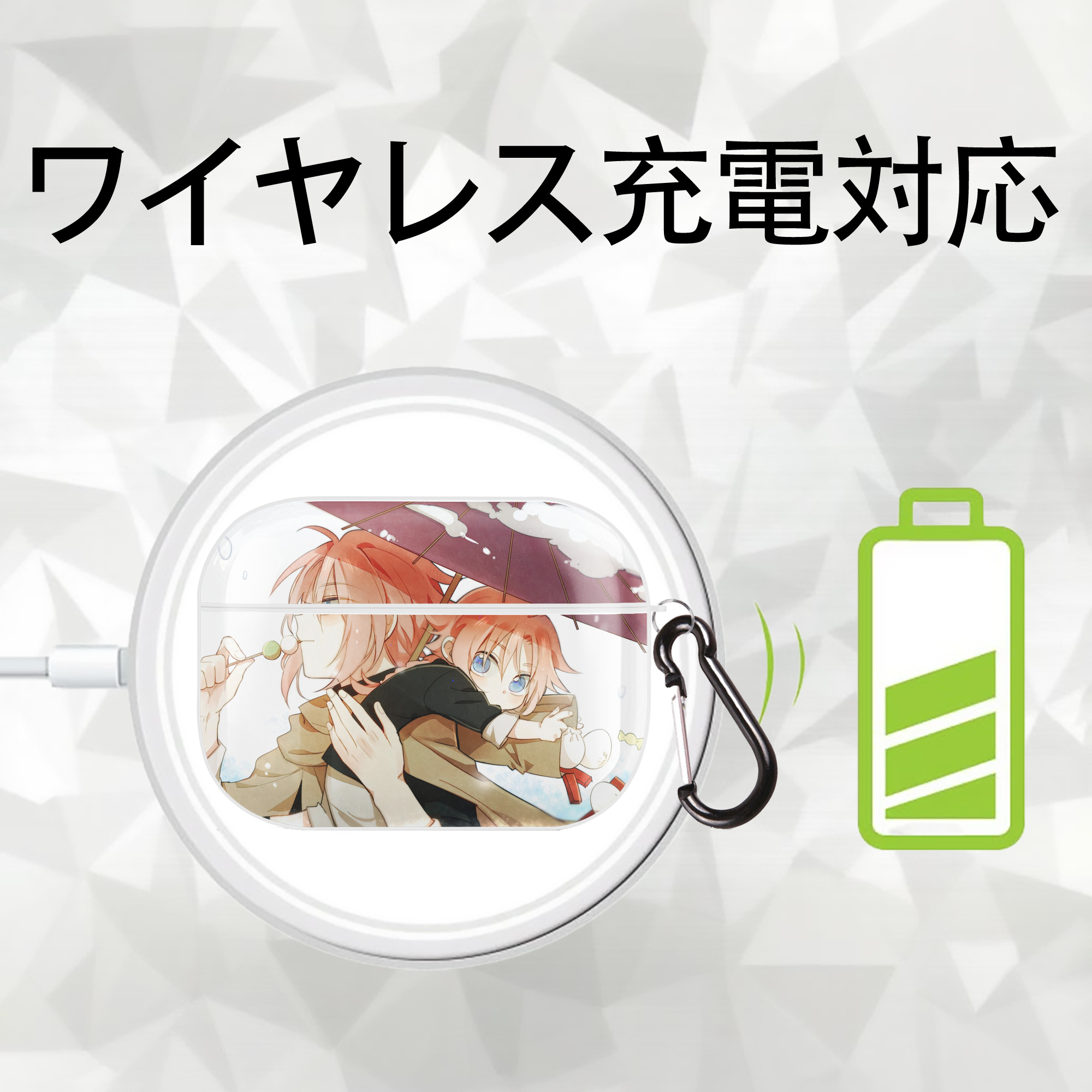 ぎんたま 坂田銀時（さかたぎんとき） 神楽 志村新八（しむら しんぱち） GINTAMA Sakata Gintoki Kagura Shimura Shinpachi 【AirPods Pro用】ハードシェル保護ケース 耐衝撃・防指紋・カラビナ付き商品仕様