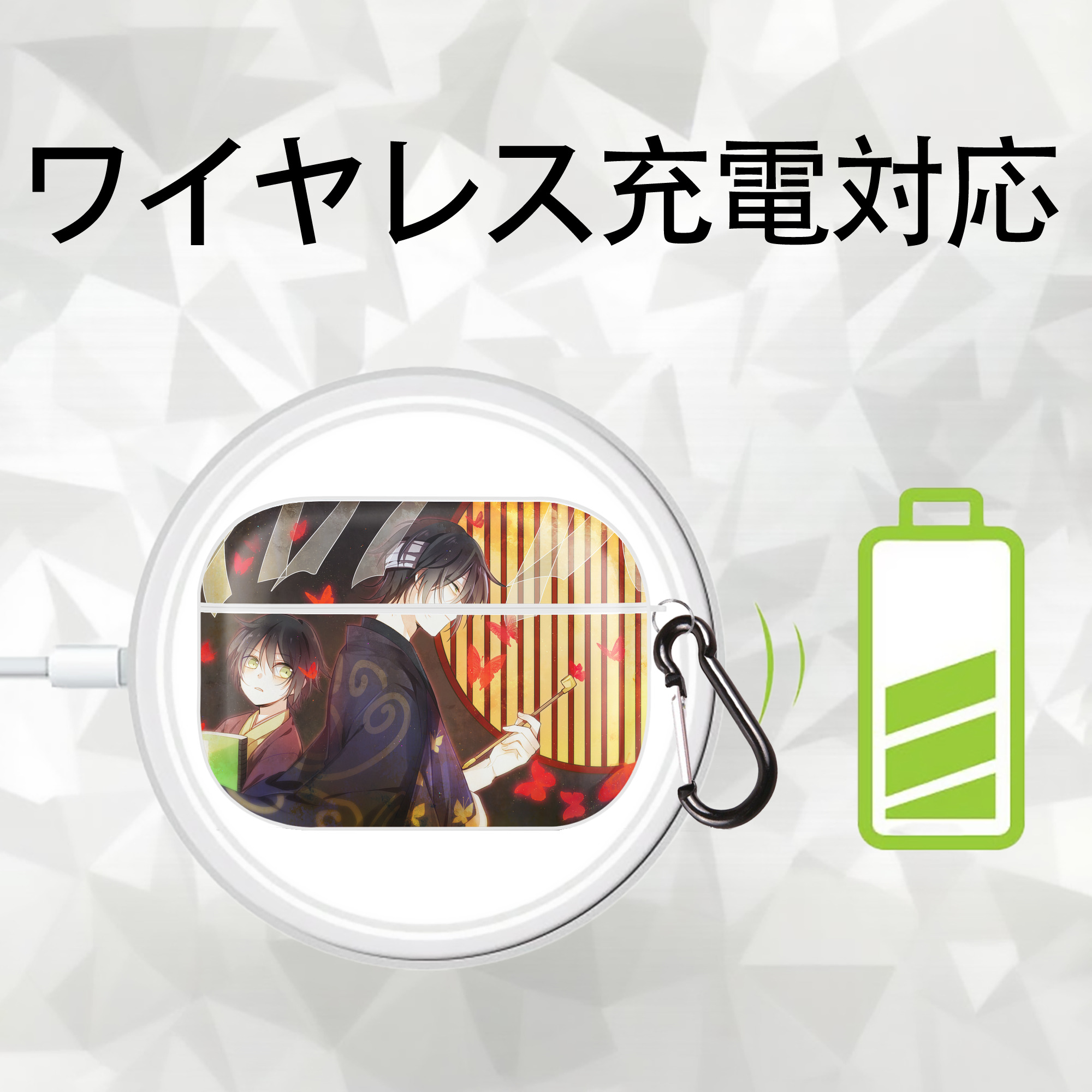ぎんたま 坂田銀時（さかたぎんとき） 神楽 志村新八（しむら しんぱち） GINTAMA Sakata Gintoki Kagura Shimura Shinpachi 【AirPods Pro用】ハードシェル保護ケース 耐衝撃・防指紋・カラビナ付き商品仕様