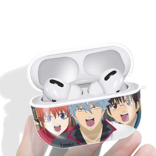 ぎんたま 坂田銀時（さかたぎんとき） 神楽 志村新八（しむら しんぱち） GINTAMA Sakata Gintoki Kagura Shimura Shinpachi 【AirPods Pro用】ハードシェル保護ケース 耐衝撃・防指紋・カラビナ付き商品仕様