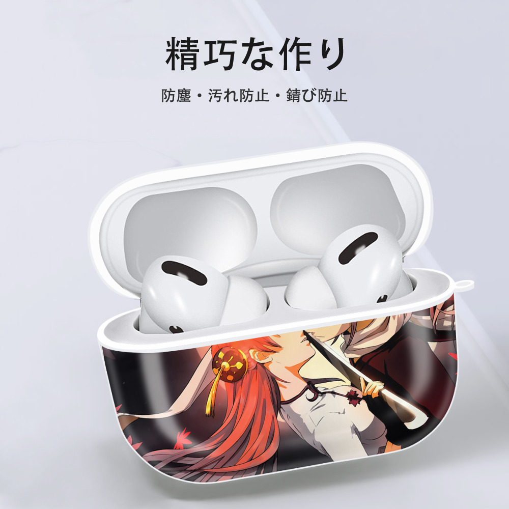 ぎんたま 坂田銀時（さかたぎんとき） 神楽 志村新八（しむら しんぱち） GINTAMA Sakata Gintoki Kagura Shimura Shinpachi 【AirPods Pro用】ハードシェル保護ケース 耐衝撃・防指紋・カラビナ付き商品仕様
