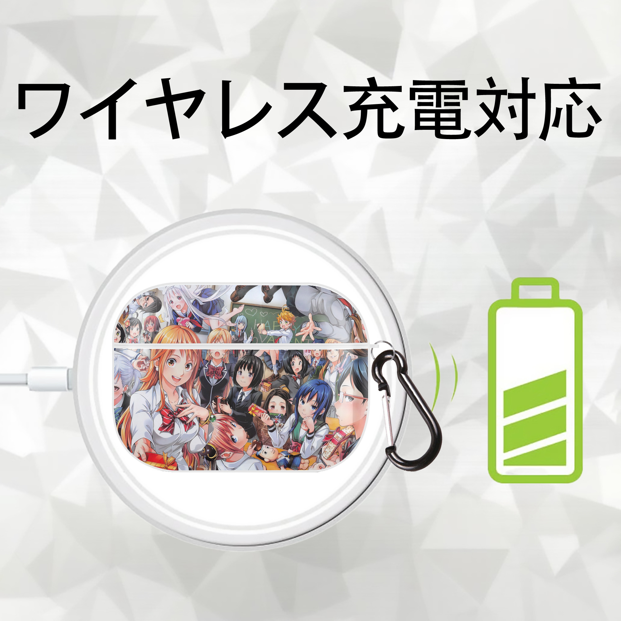 ぎんたま 坂田銀時（さかたぎんとき） 神楽 志村新八（しむら しんぱち） GINTAMA Sakata Gintoki Kagura Shimura Shinpachi 【AirPods Pro用】ハードシェル保護ケース 耐衝撃・防指紋・カラビナ付き商品仕様