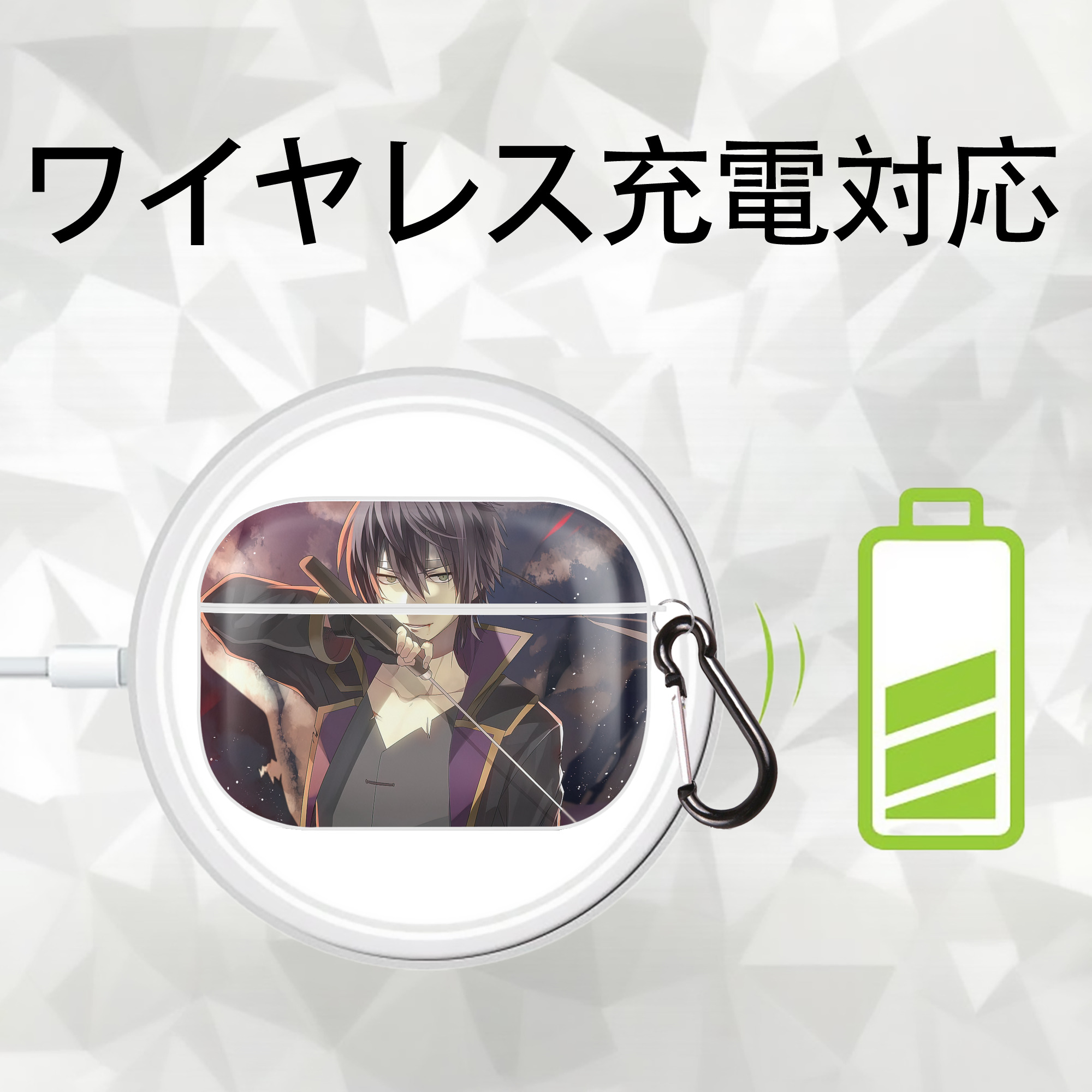 ぎんたま 坂田銀時（さかたぎんとき） 神楽 志村新八（しむら しんぱち） GINTAMA Sakata Gintoki Kagura Shimura Shinpachi 【AirPods Pro用】ハードシェル保護ケース 耐衝撃・防指紋・カラビナ付き商品仕様