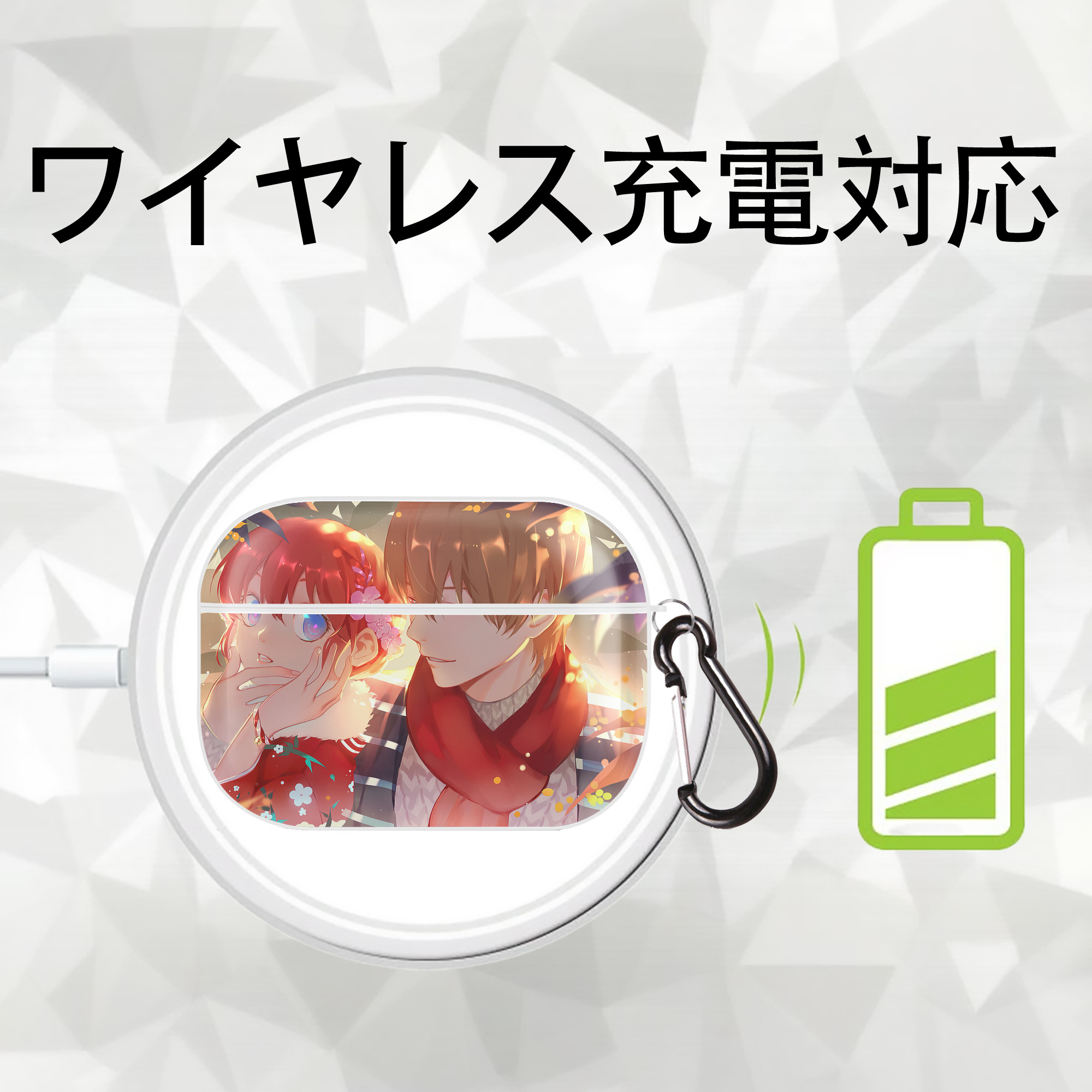 ぎんたま 坂田銀時（さかたぎんとき） 神楽 志村新八（しむら しんぱち） GINTAMA Sakata Gintoki Kagura Shimura Shinpachi 【AirPods Pro用】ハードシェル保護ケース 耐衝撃・防指紋・カラビナ付き商品仕様