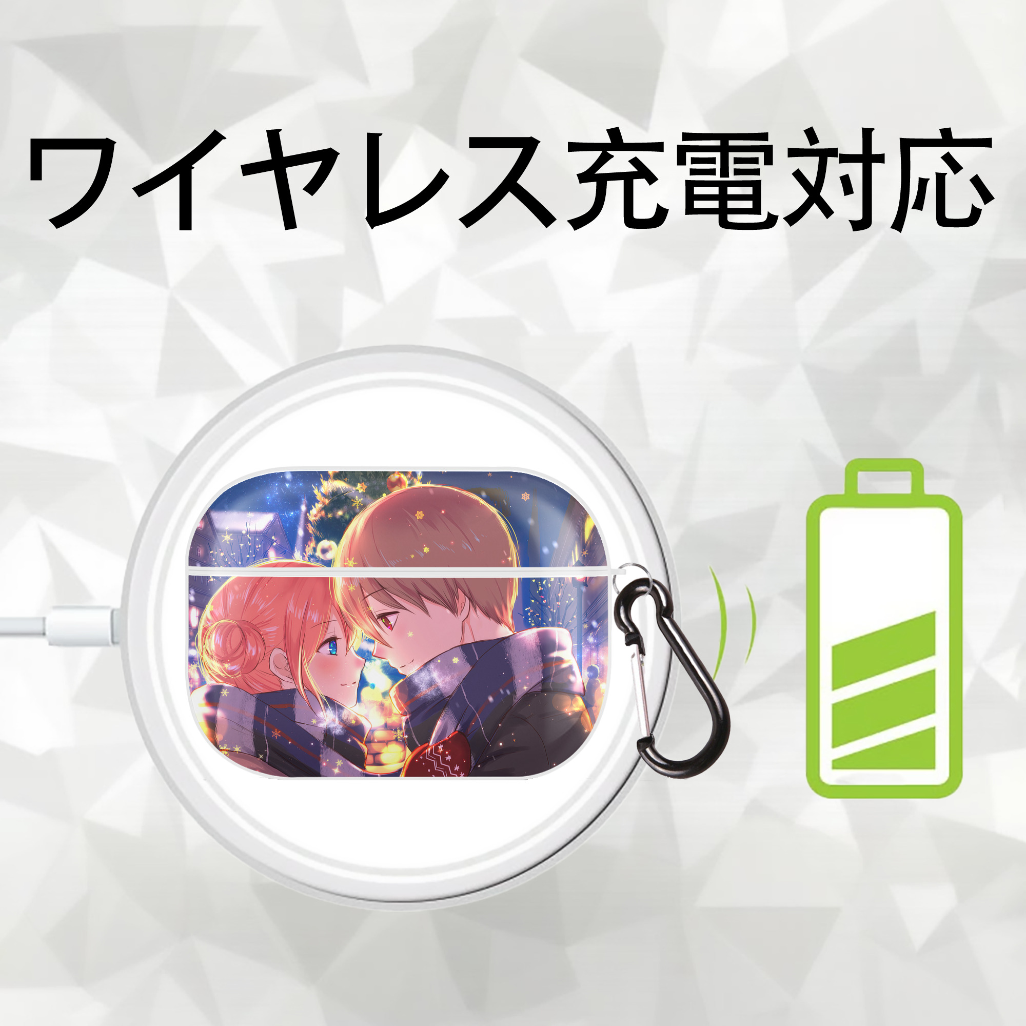 ぎんたま 坂田銀時（さかたぎんとき） 神楽 志村新八（しむら しんぱち） GINTAMA Sakata Gintoki Kagura Shimura Shinpachi 【AirPods Pro用】ハードシェル保護ケース 耐衝撃・防指紋・カラビナ付き商品仕様
