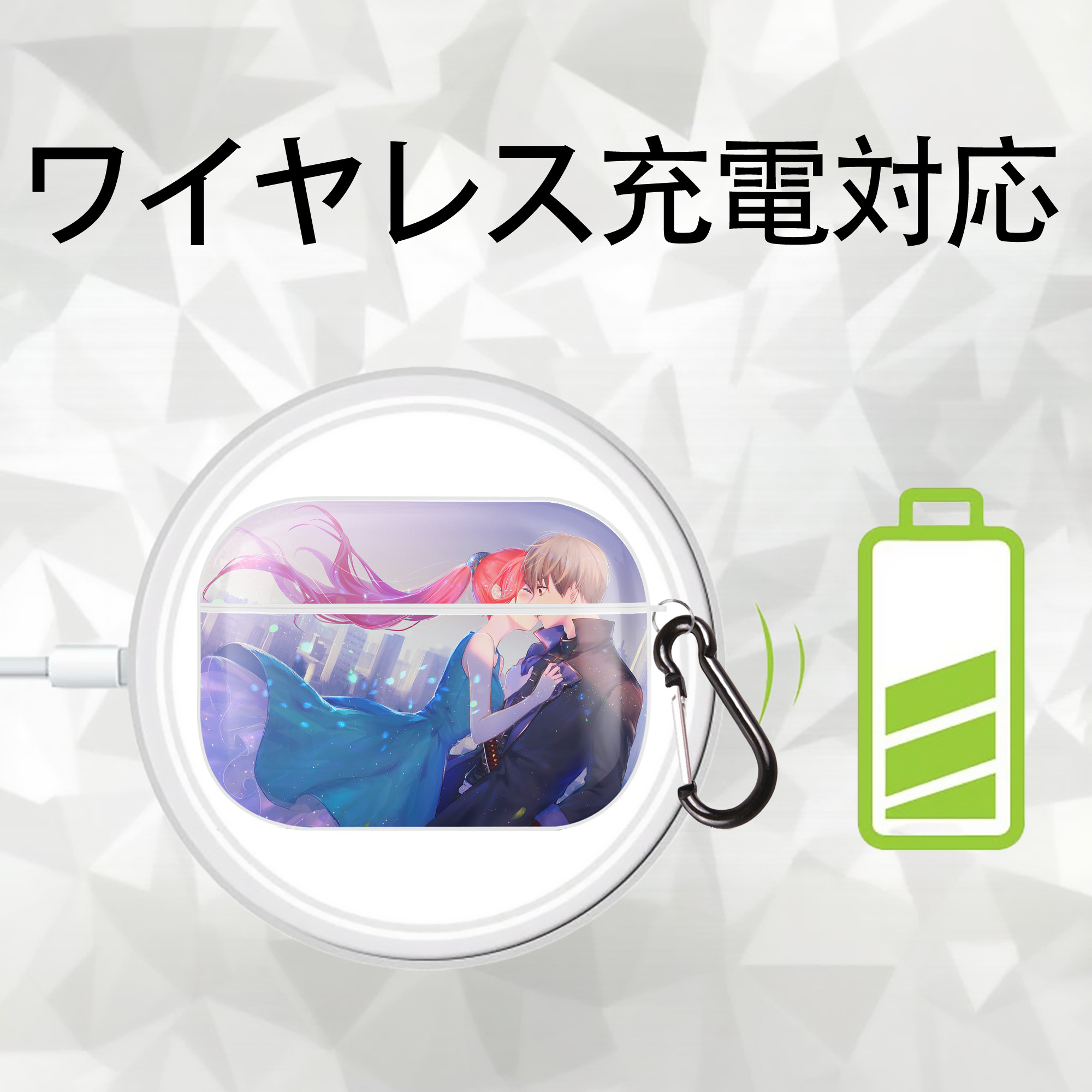 ぎんたま 坂田銀時（さかたぎんとき） 神楽 志村新八（しむら しんぱち） GINTAMA Sakata Gintoki Kagura Shimura Shinpachi 【AirPods Pro用】ハードシェル保護ケース 耐衝撃・防指紋・カラビナ付き商品仕様