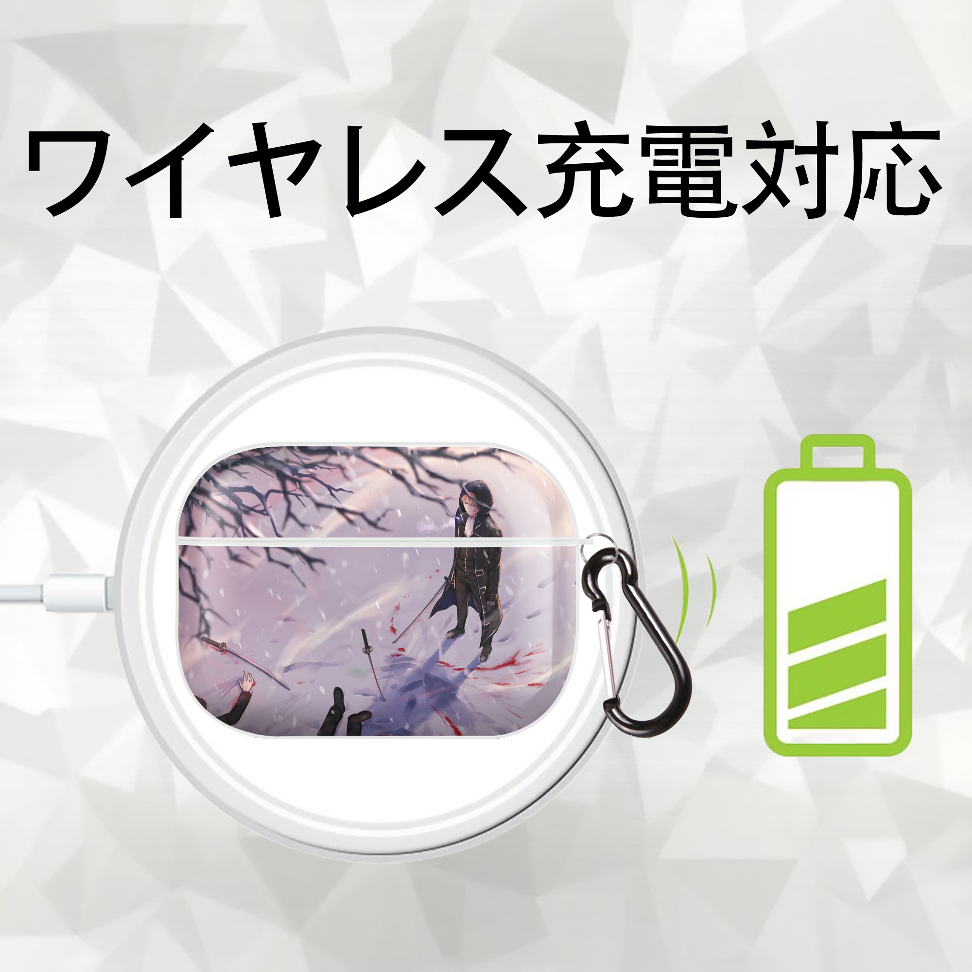 ぎんたま 坂田銀時（さかたぎんとき） 神楽 志村新八（しむら しんぱち） GINTAMA Sakata Gintoki Kagura Shimura Shinpachi 【AirPods Pro用】ハードシェル保護ケース 耐衝撃・防指紋・カラビナ付き商品仕様