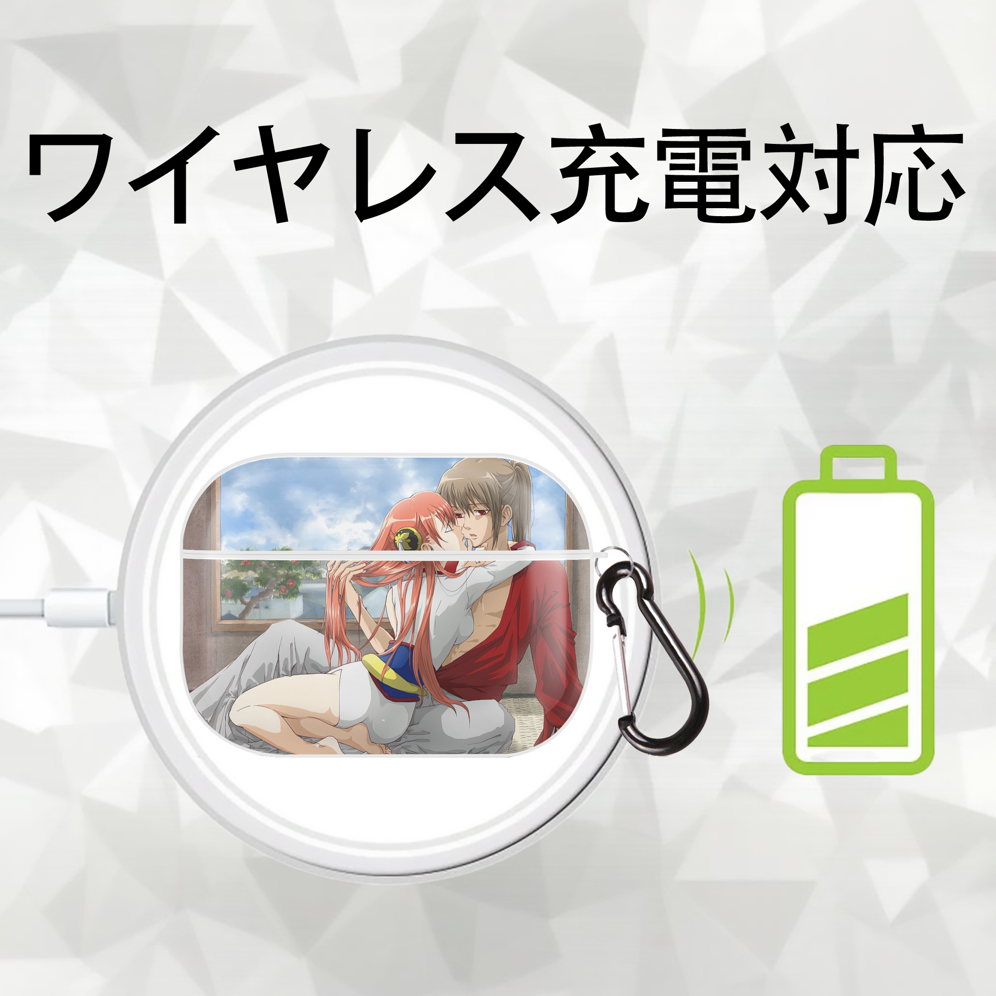 ぎんたま 坂田銀時（さかたぎんとき） 神楽 志村新八（しむら しんぱち） GINTAMA Sakata Gintoki Kagura Shimura Shinpachi 【AirPods Pro用】ハードシェル保護ケース 耐衝撃・防指紋・カラビナ付き商品仕様