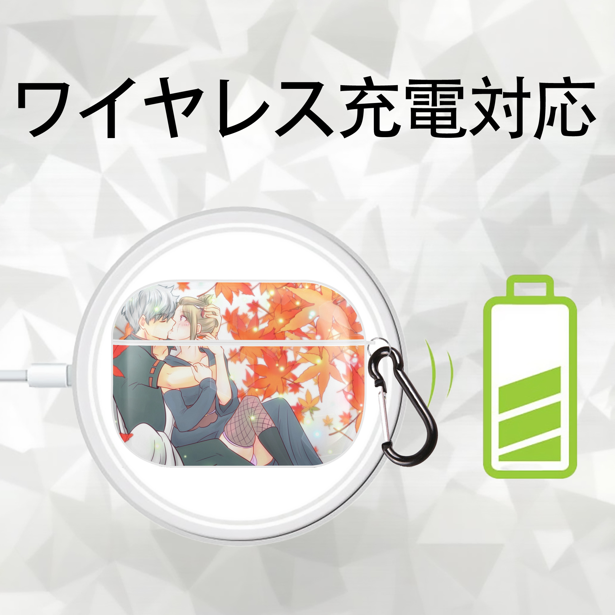 ぎんたま 坂田銀時（さかたぎんとき） 神楽 志村新八（しむら しんぱち） GINTAMA Sakata Gintoki Kagura Shimura Shinpachi 【AirPods Pro用】ハードシェル保護ケース 耐衝撃・防指紋・カラビナ付き商品仕様