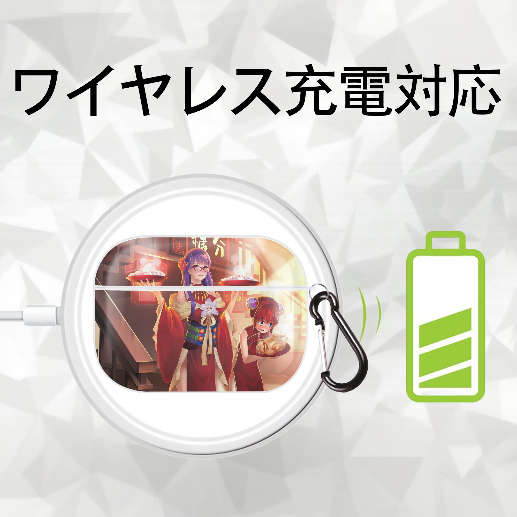 ぎんたま 坂田銀時（さかたぎんとき） 神楽 志村新八（しむら しんぱち） GINTAMA Sakata Gintoki Kagura Shimura Shinpachi 【AirPods Pro用】ハードシェル保護ケース 耐衝撃・防指紋・カラビナ付き商品仕様